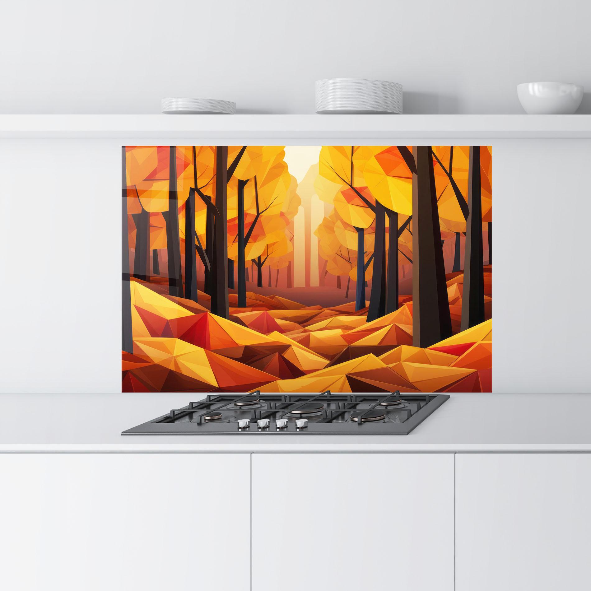 Küchenrückwand Glas Autumn Shapes mockup 9