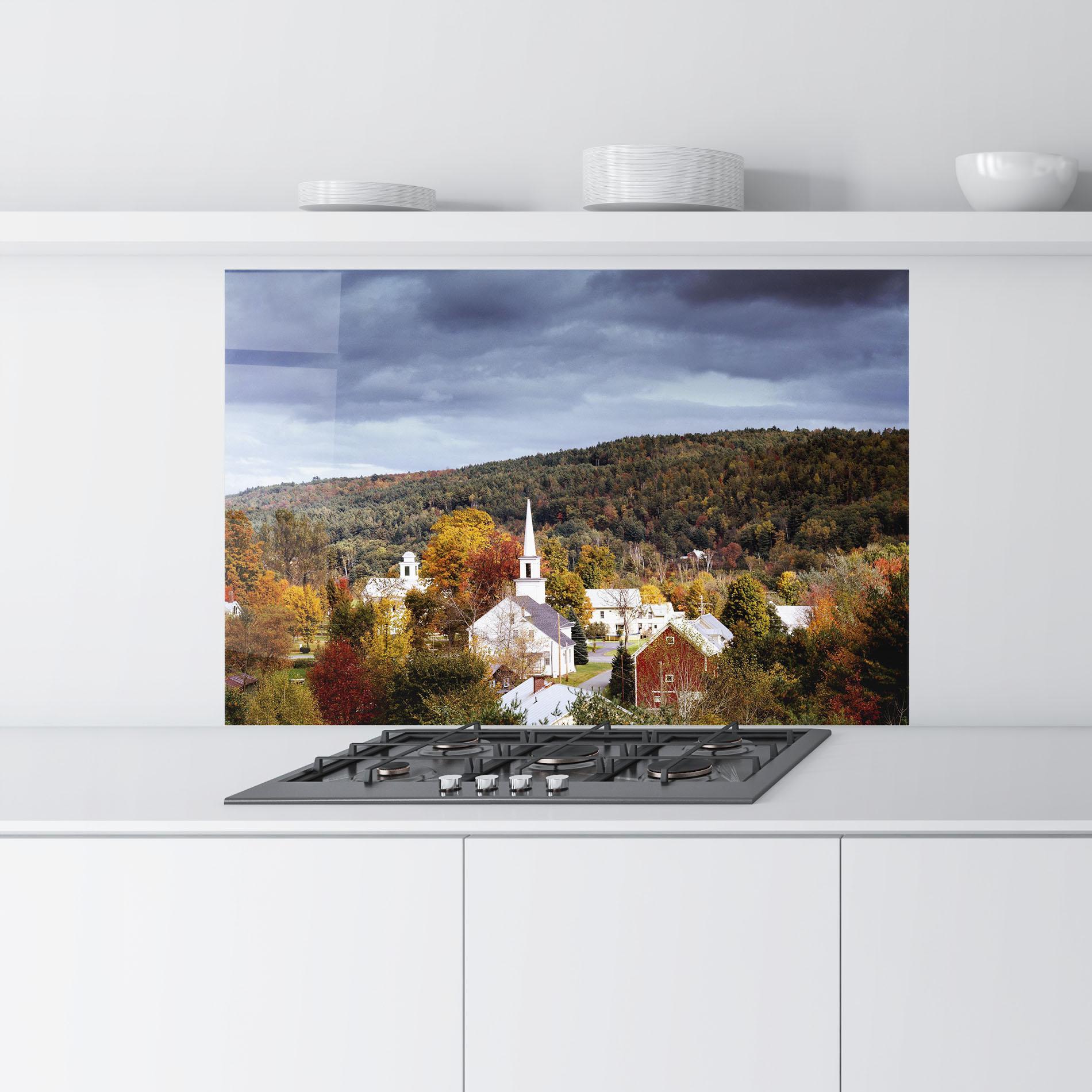 Küchenrückwand Glas Autumn Trees mockup 9