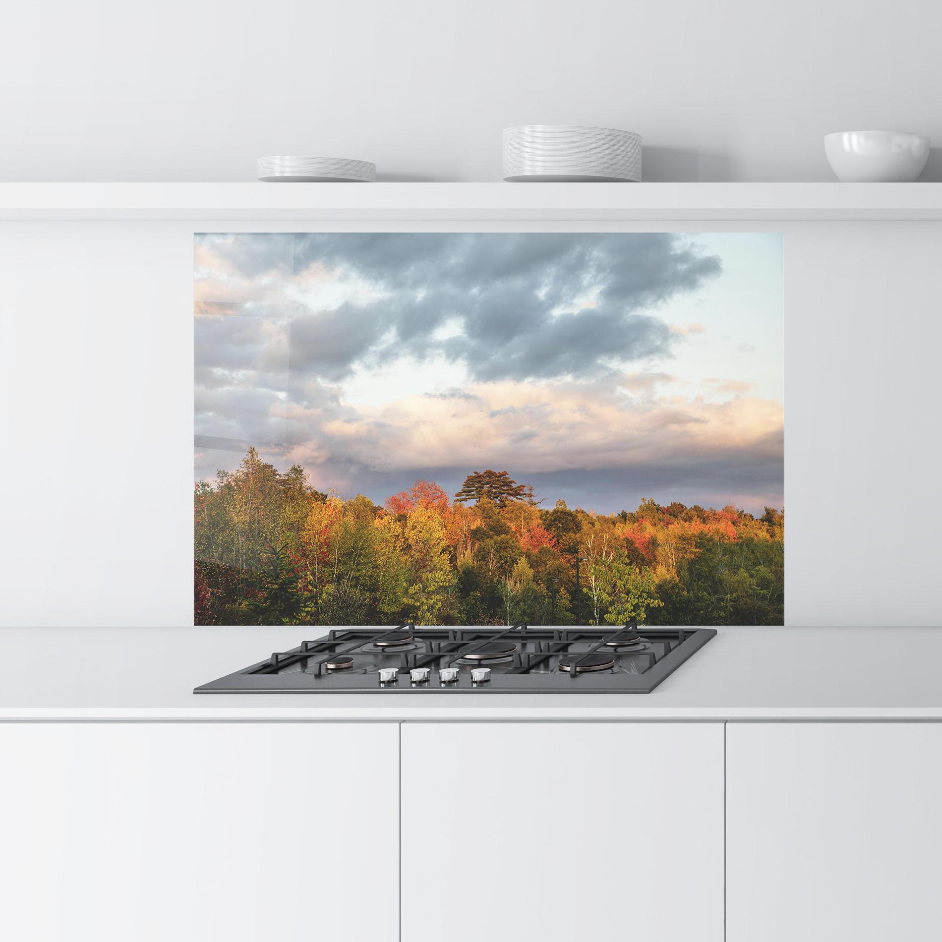 Küchenrückwand Glas Autumn View mockup 9