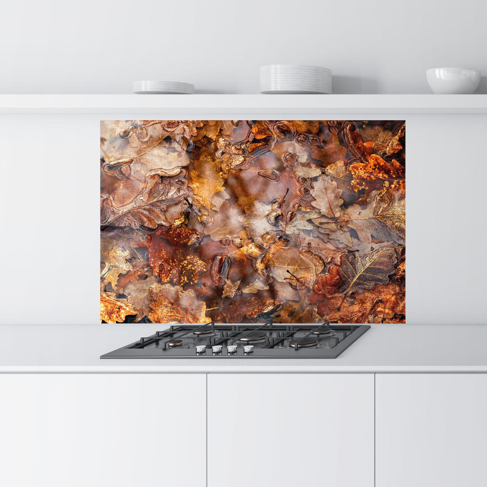 Küchenrückwand Glas Brown mockup 9