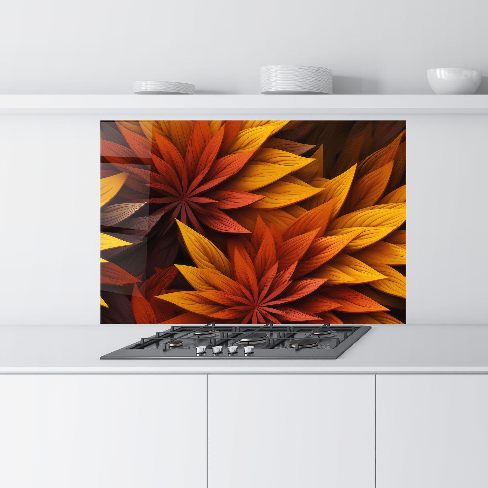 Küchenrückwand Glas Colorful Autumn mockup 9