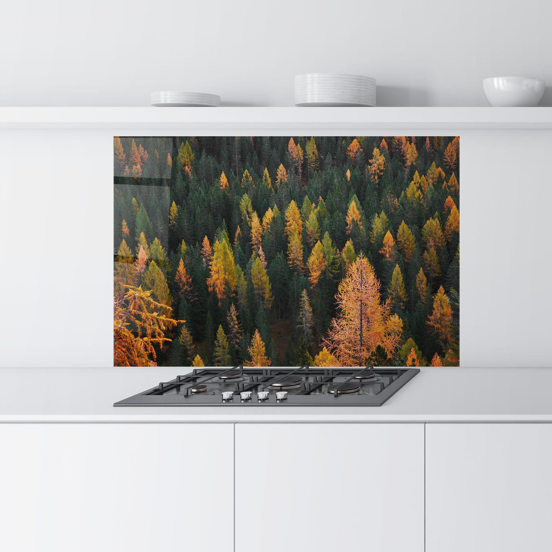 Küchenrückwand Glas Orange Trees mockup 9