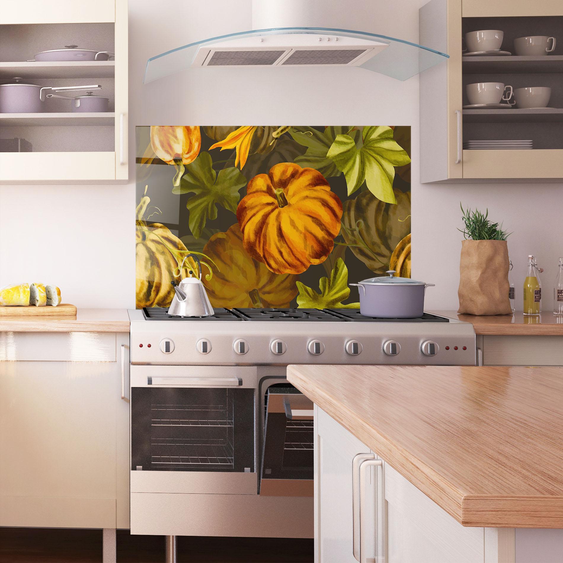 Küchenrückwand Glas Autumn Pattern mockup 1