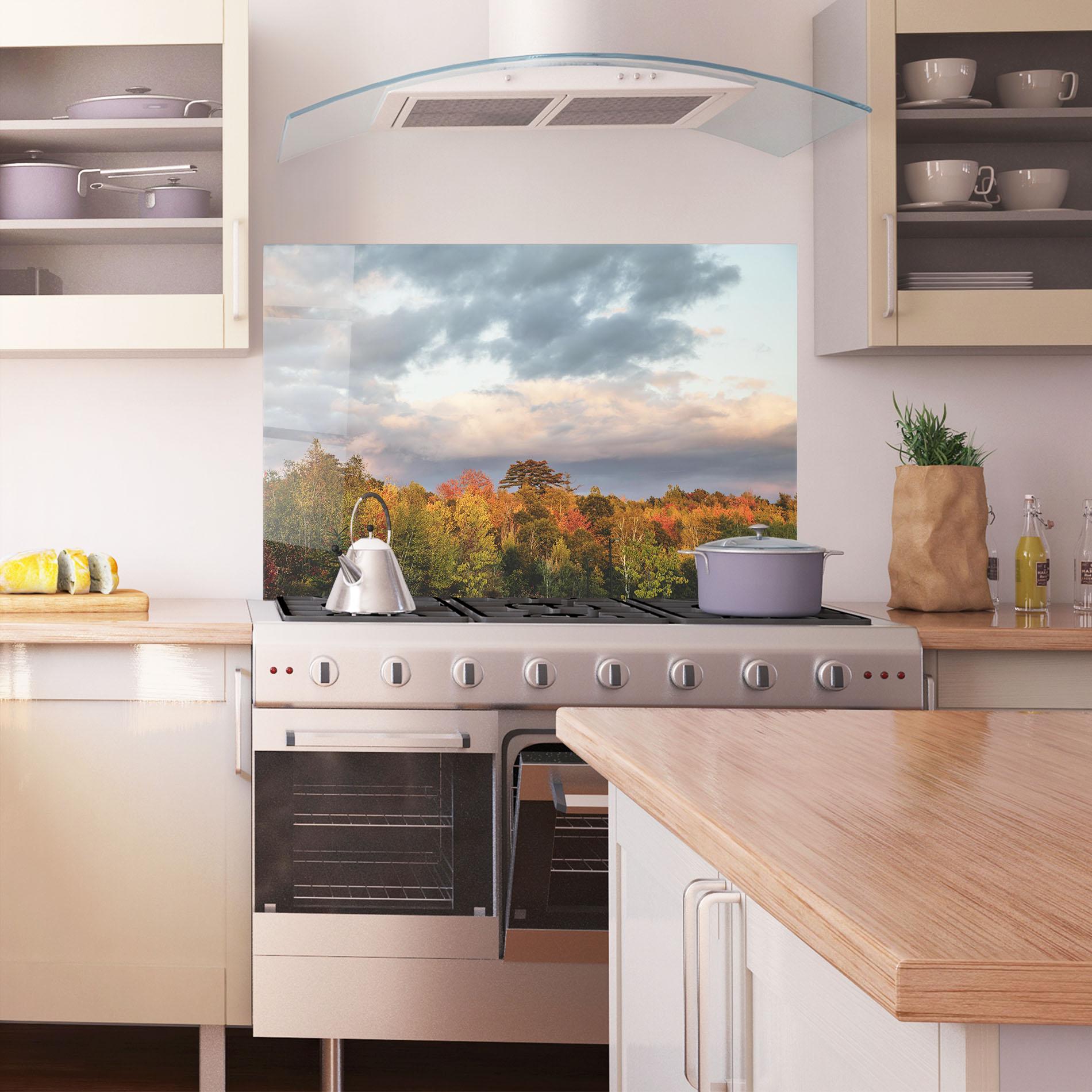 Küchenrückwand Glas Autumn View mockup 1