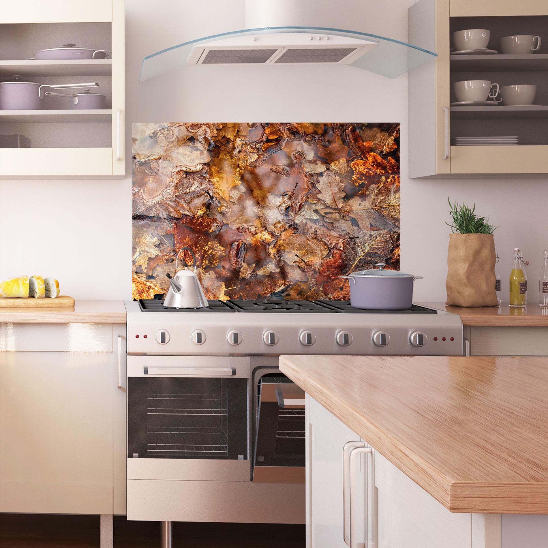 Küchenrückwand Glas Brown mockup 1