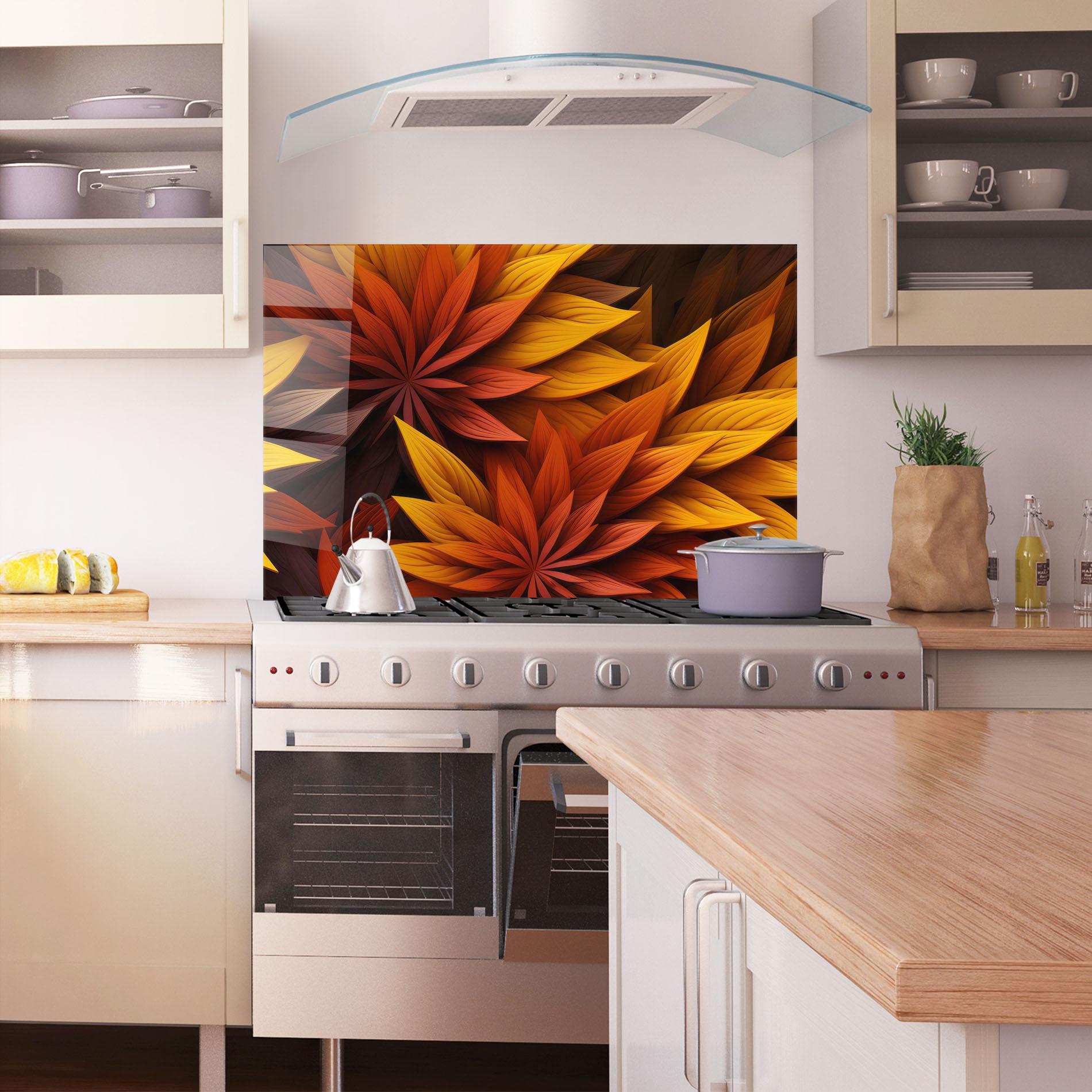 Küchenrückwand Glas Colorful Autumn mockup 1