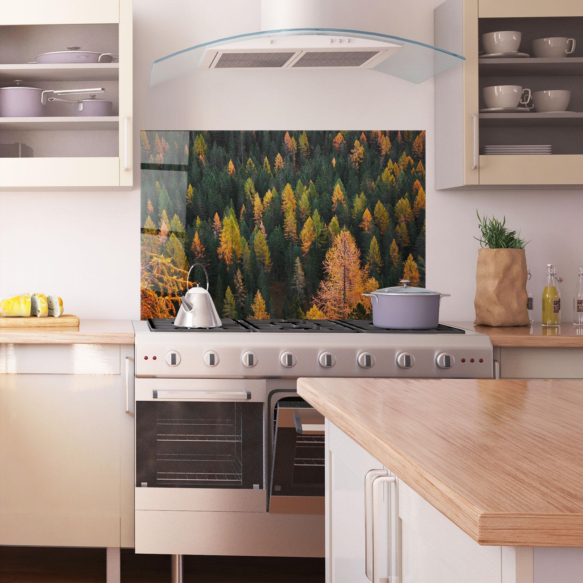 Küchenrückwand Glas Orange Trees mockup 1