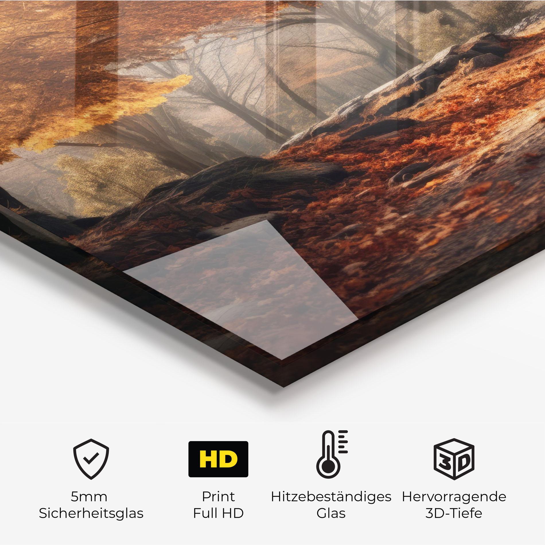 Küchenrückwand Glas Autumn Forest mockup 2