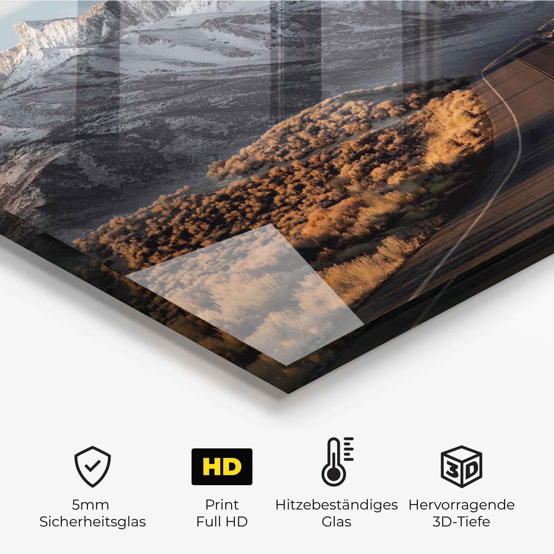 Küchenrückwand Glas Autumn Mountain View mockup 2