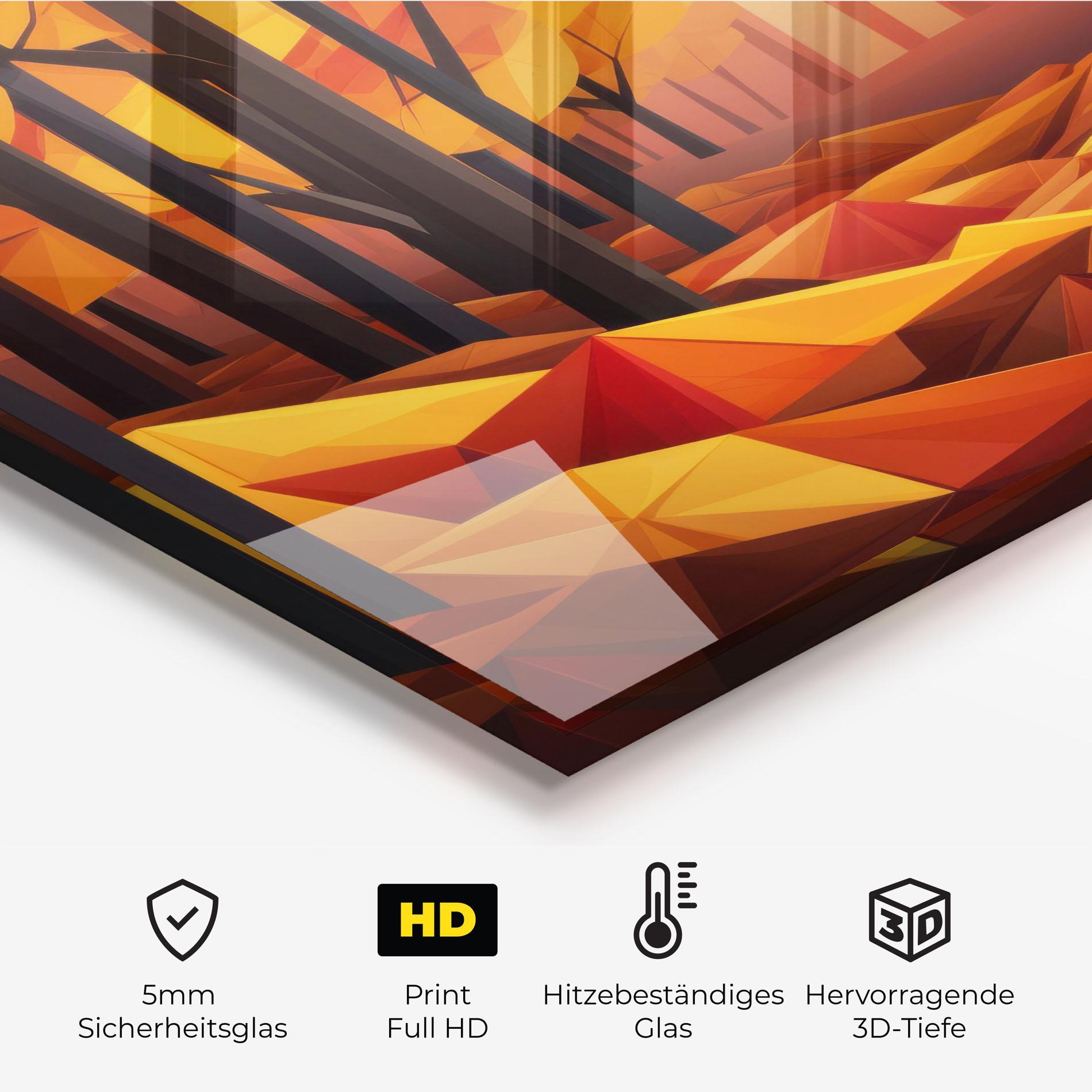 Küchenrückwand Glas Autumn Shapes mockup 2