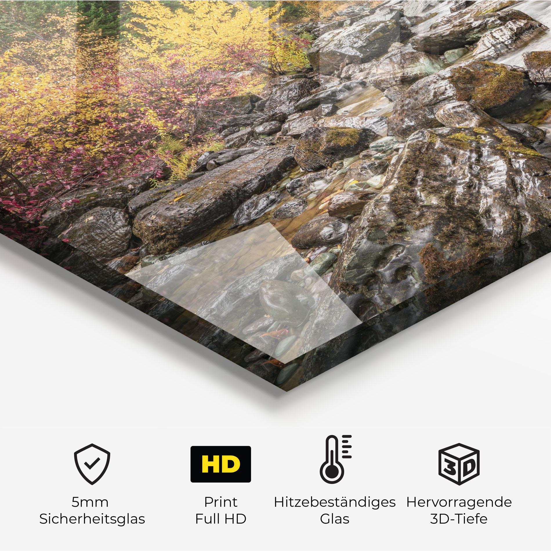 Küchenrückwand Glas Autumn Stream mockup 2