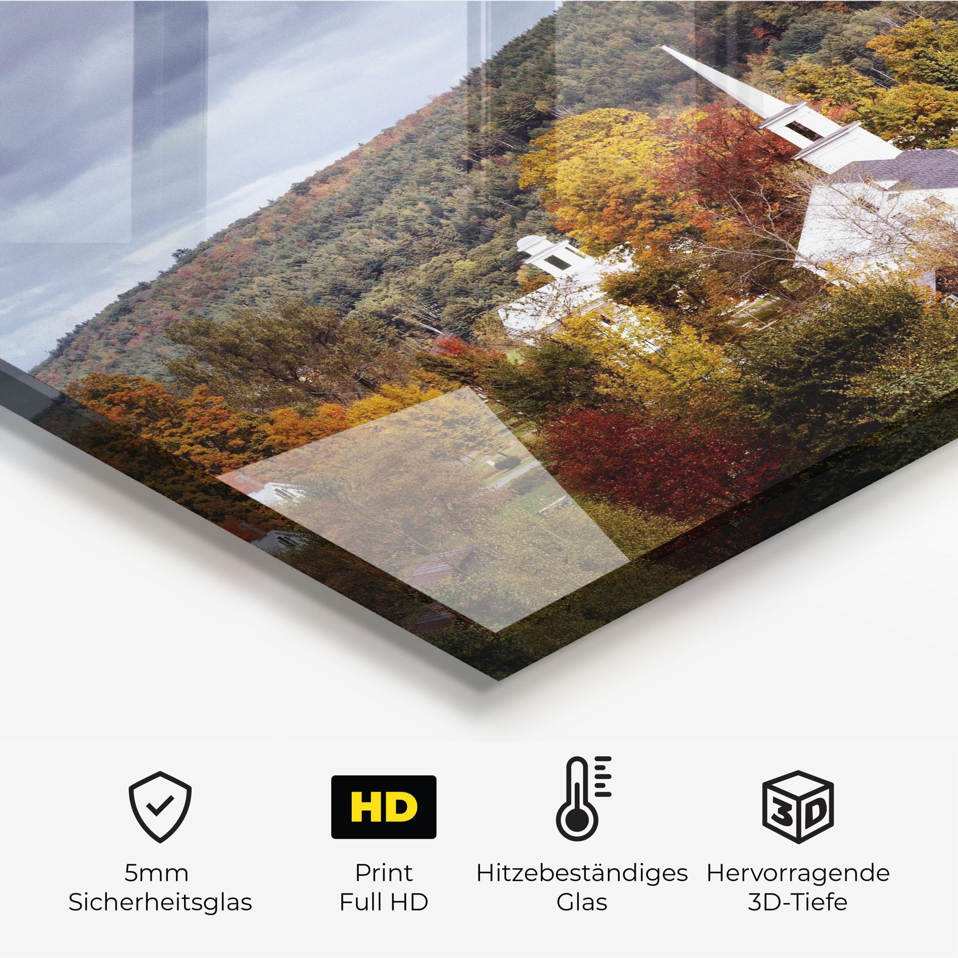 Küchenrückwand Glas Autumn Trees mockup 2