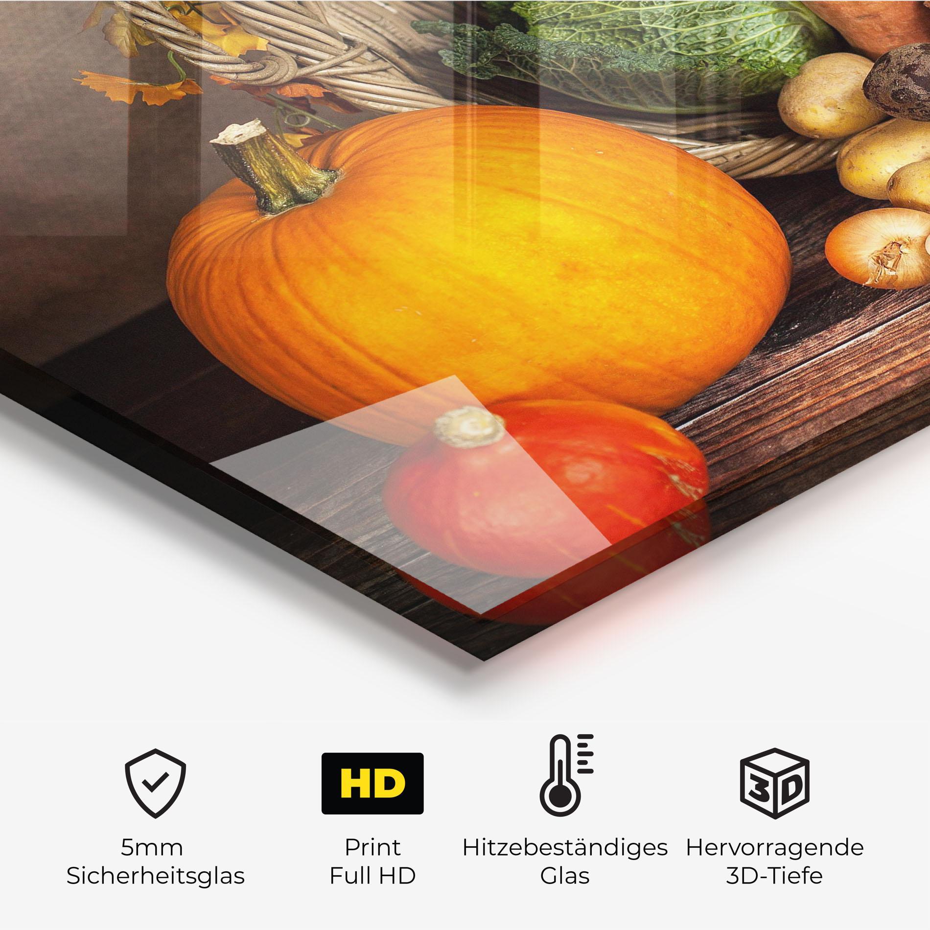 Küchenrückwand Glas Autumn Vegetables mockup 2