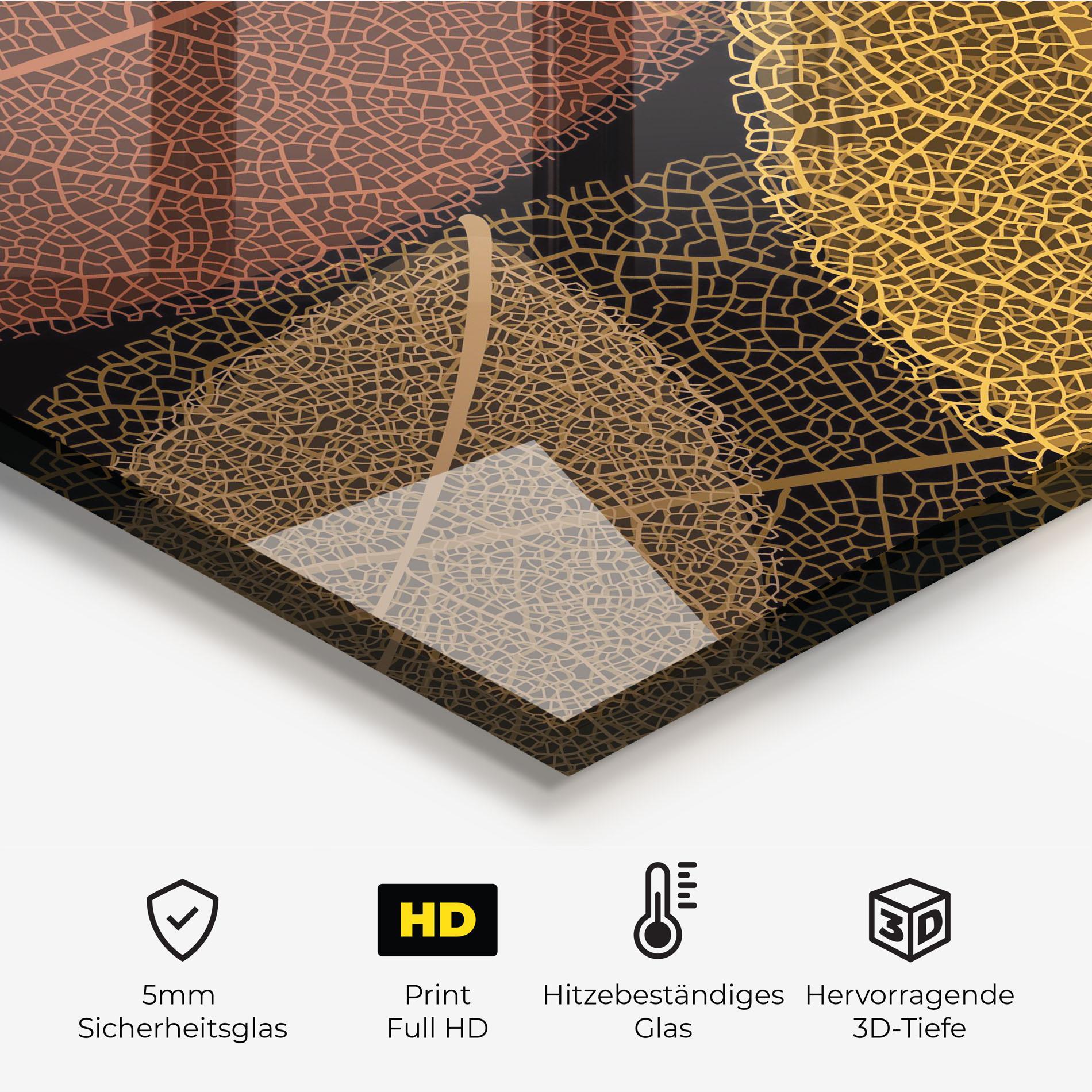 Küchenrückwand Glas Leaves Pattern mockup 2