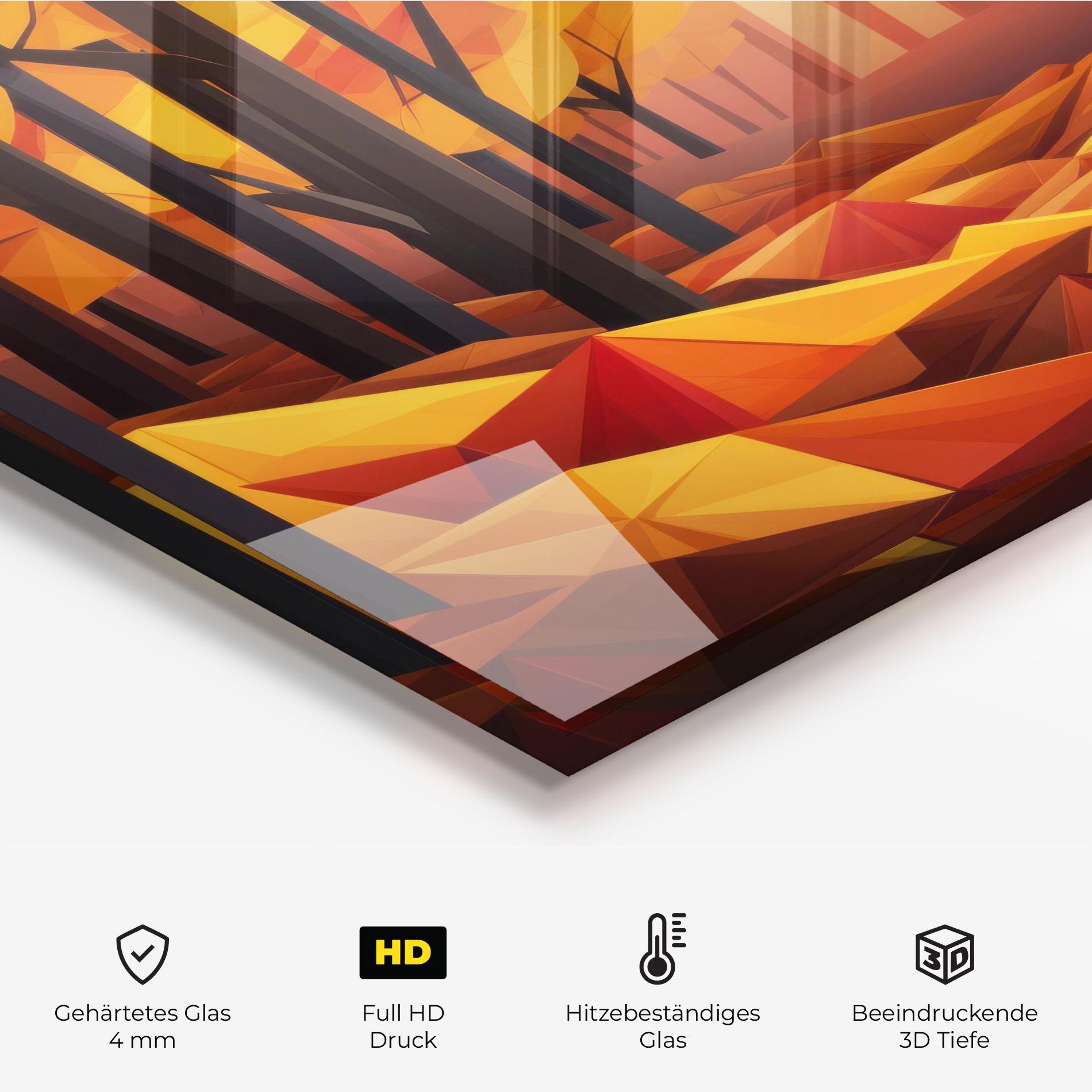 Küchenrückwand Glas Autumn Shapes mockup 2