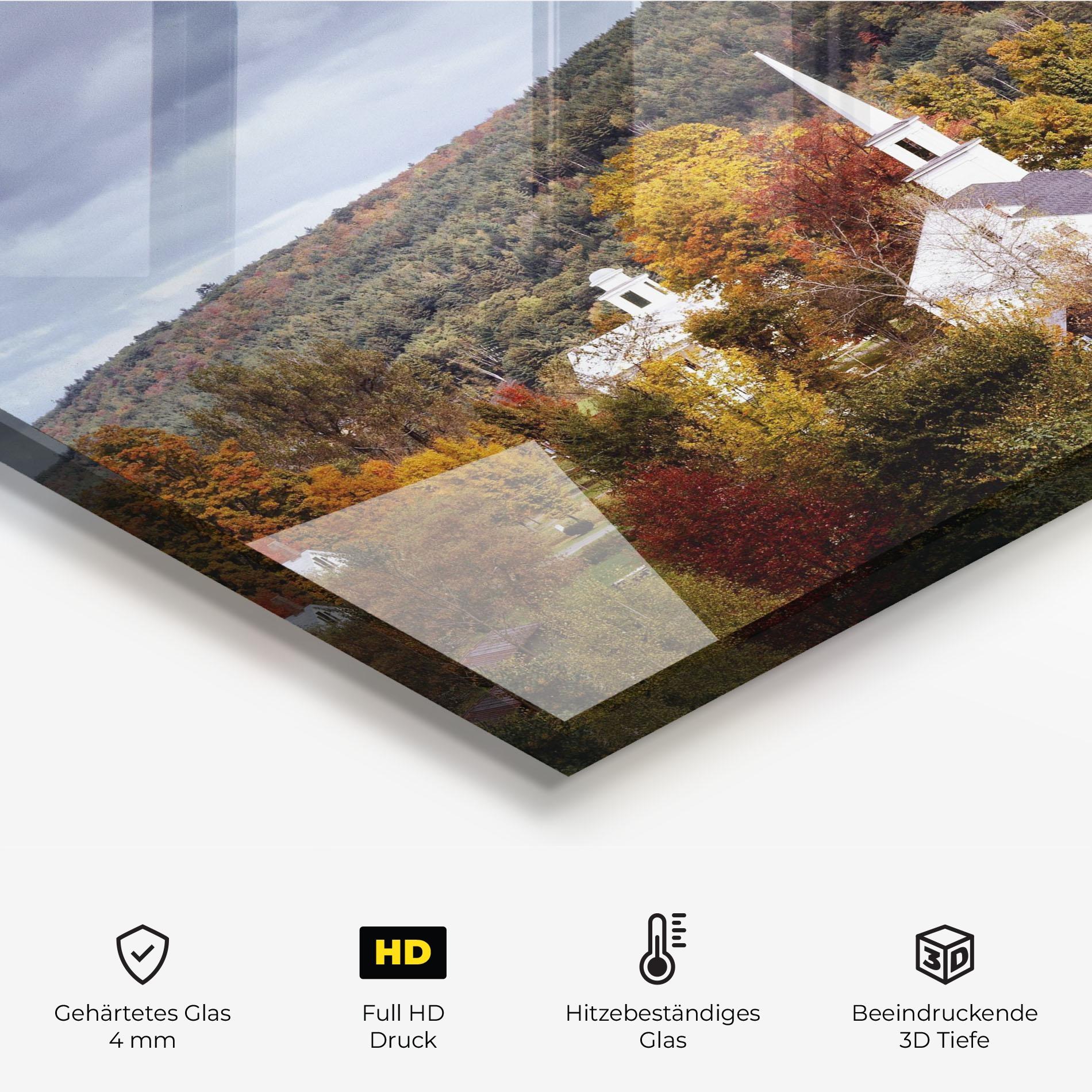 Küchenrückwand Glas Autumn Trees mockup 2