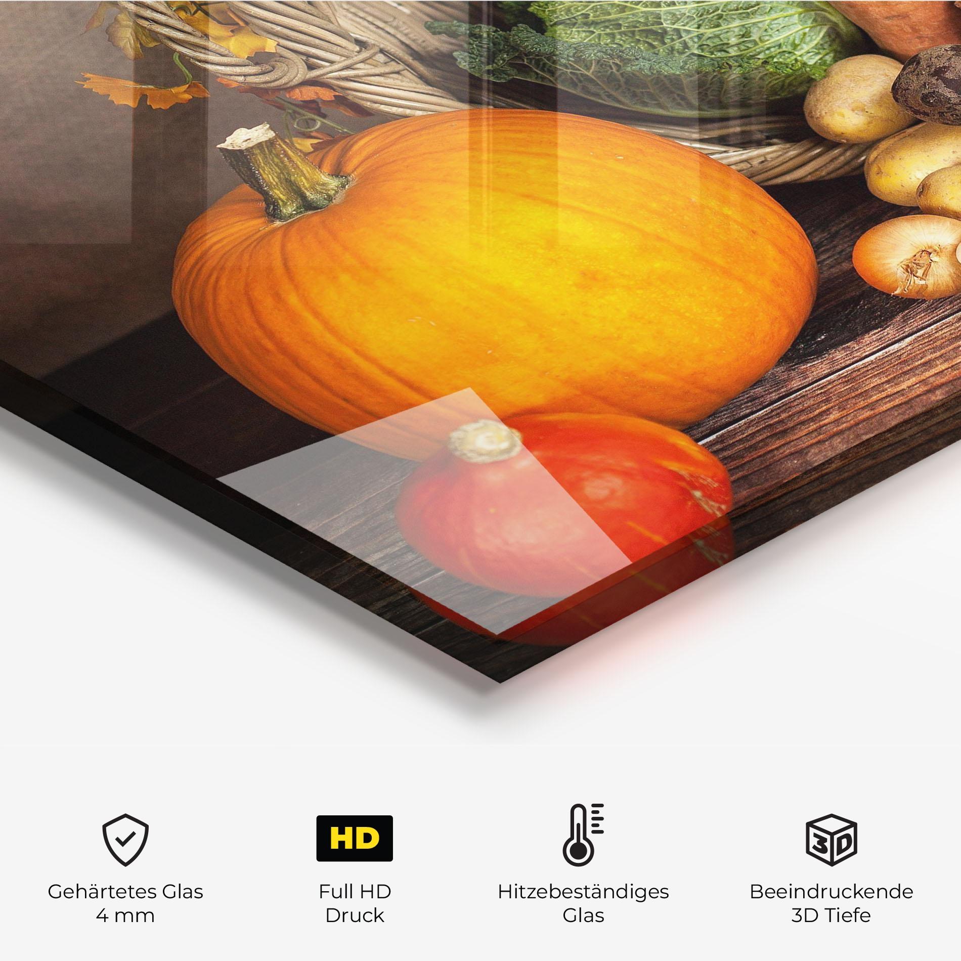 Küchenrückwand Glas Autumn Vegetables mockup 2