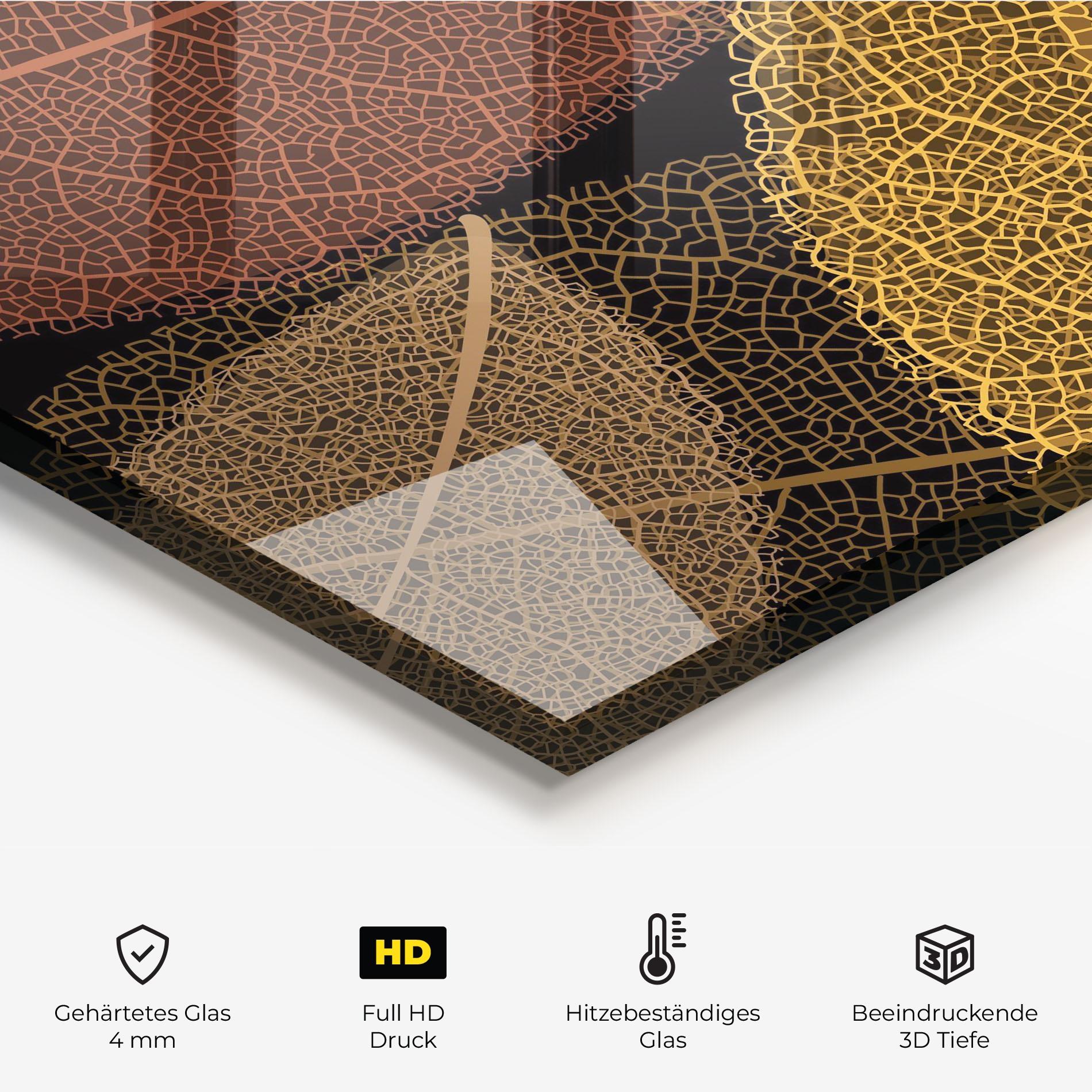 Küchenrückwand Glas Leaves Pattern mockup 2