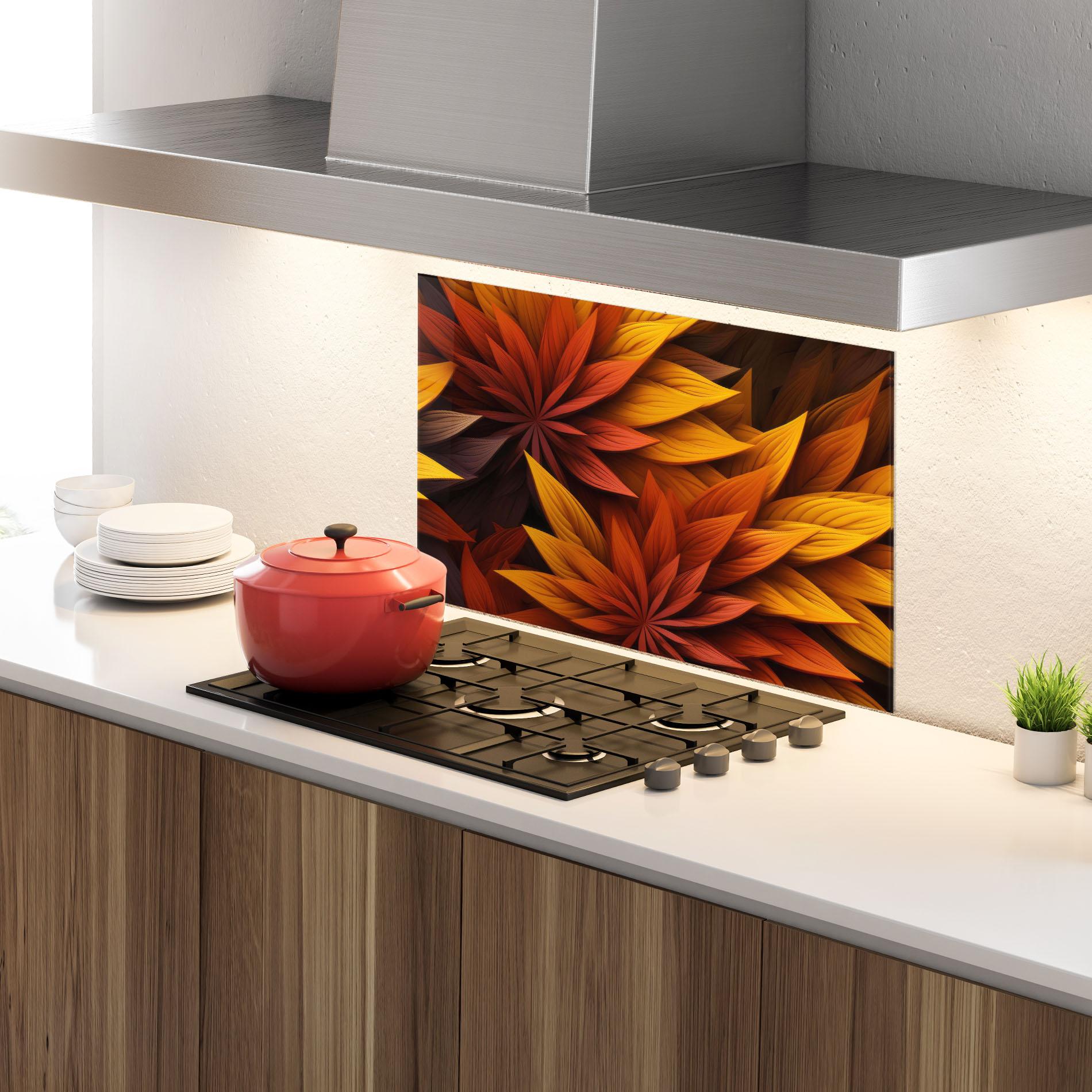 Küchenrückwand Glas Colorful Autumn mockup 4