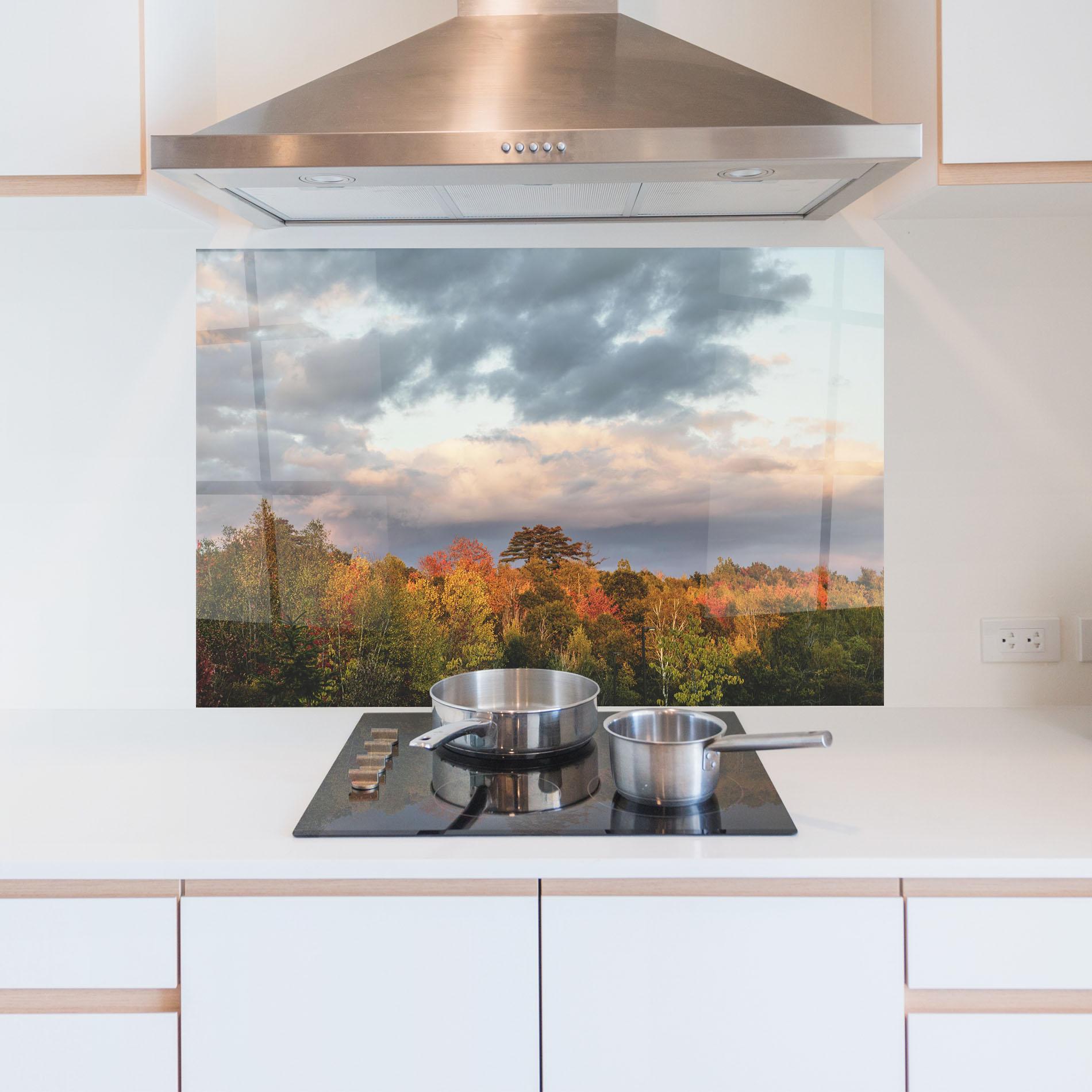 Küchenrückwand Glas Autumn View mockup 5
