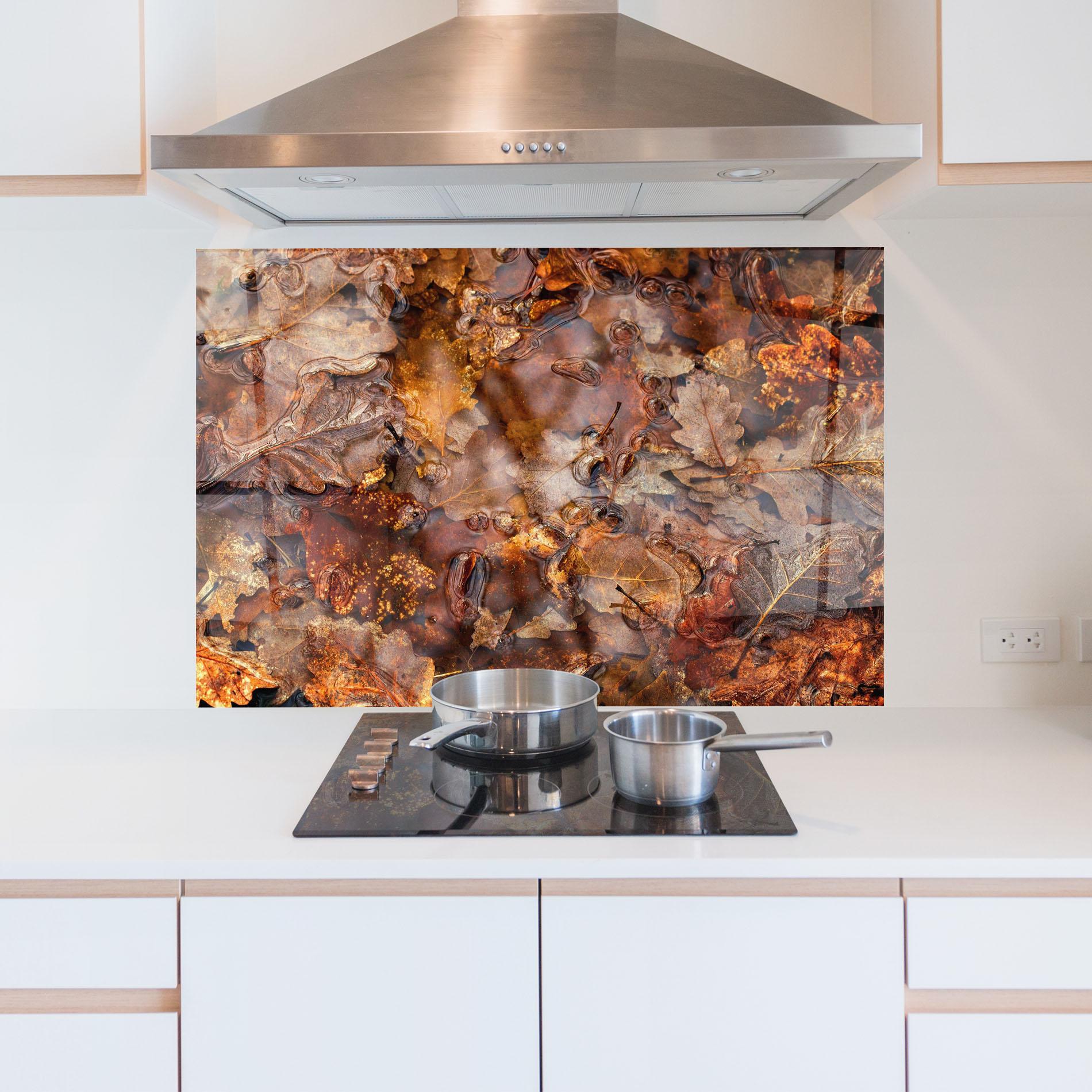 Küchenrückwand Glas Brown mockup 5