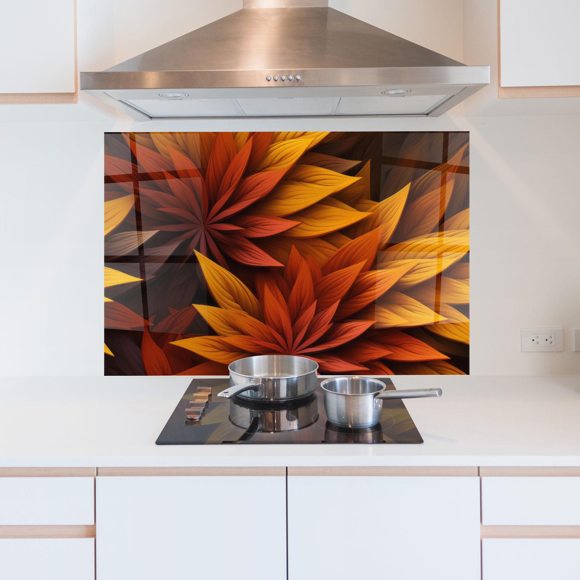 Küchenrückwand Glas Colorful Autumn mockup 5