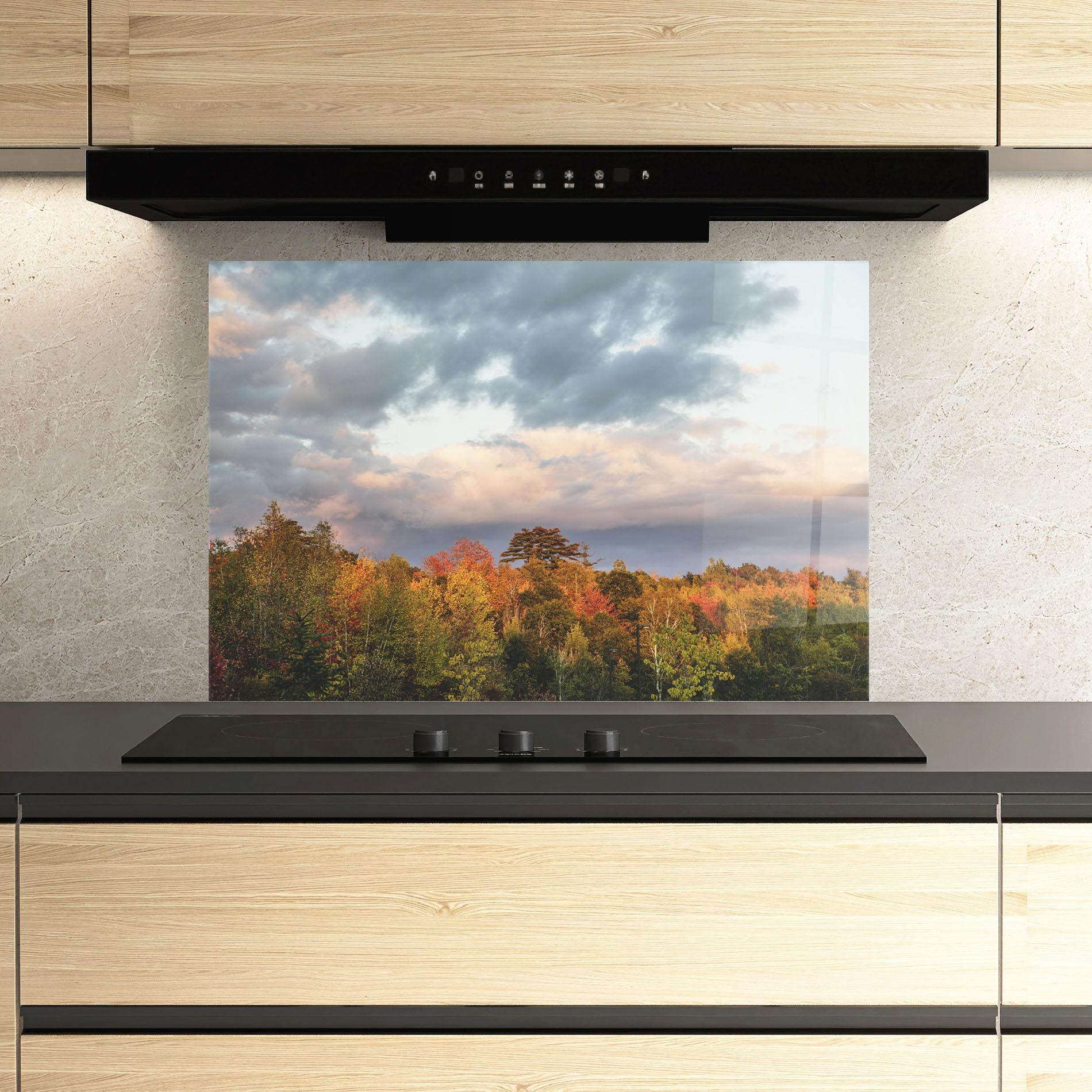 Küchenrückwand Glas Autumn View mockup 3