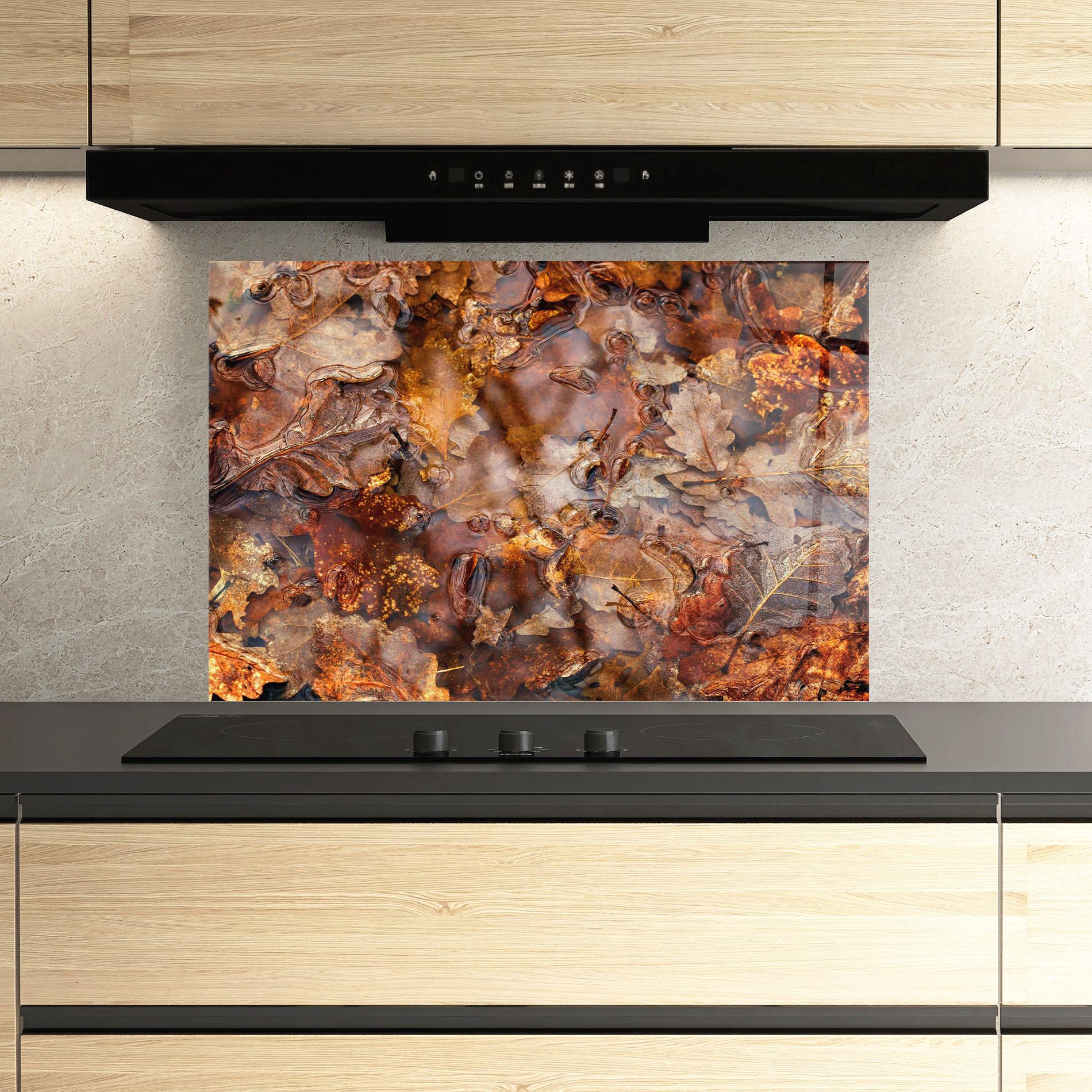 Küchenrückwand Glas Brown mockup 3