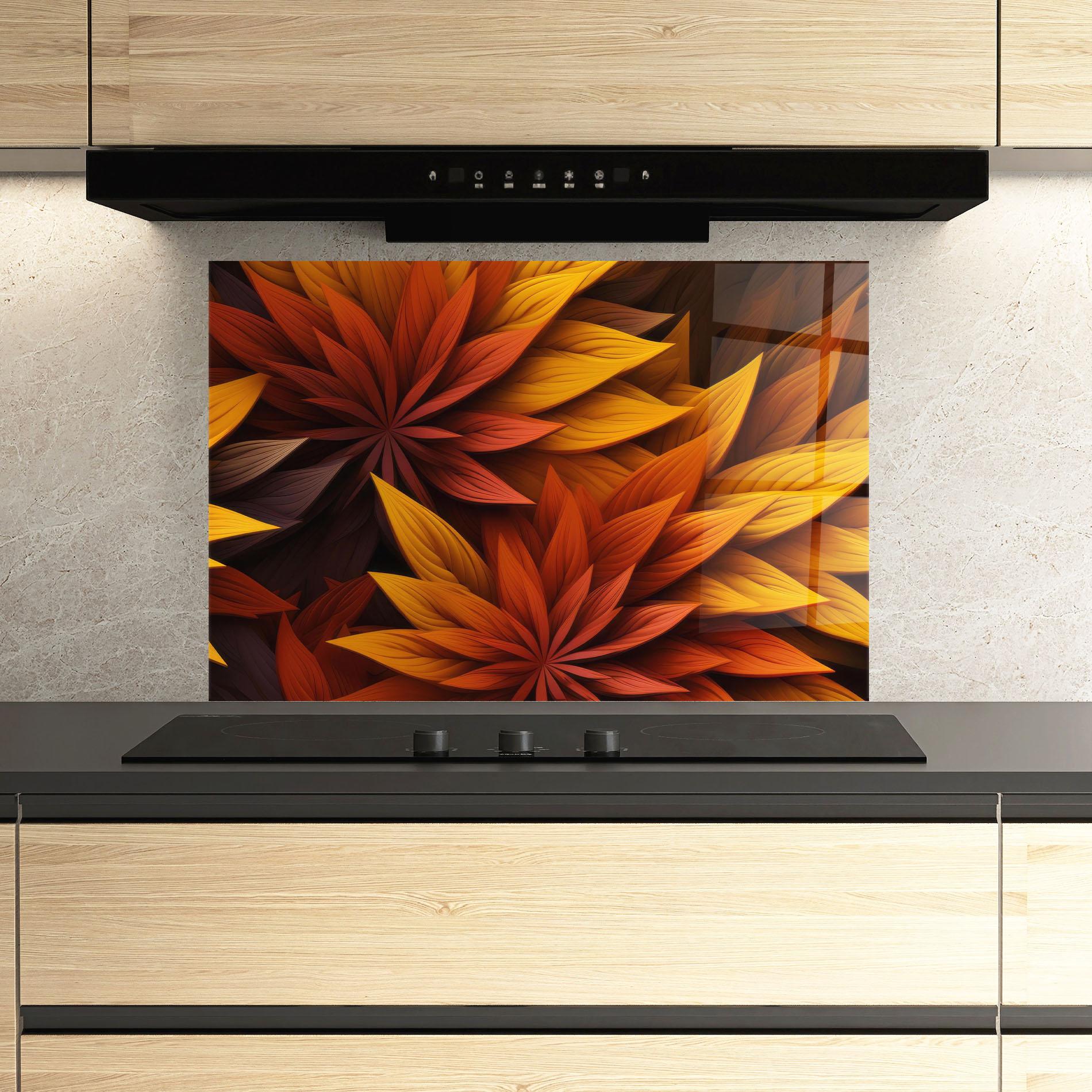 Küchenrückwand Glas Colorful Autumn mockup 3