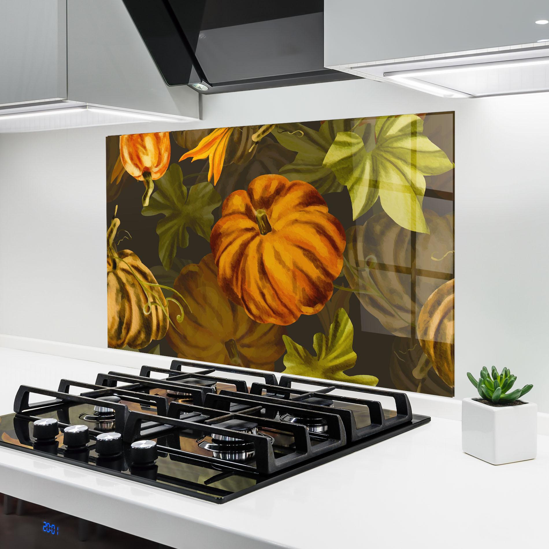 Küchenrückwand Glas Autumn Pattern mockup 6