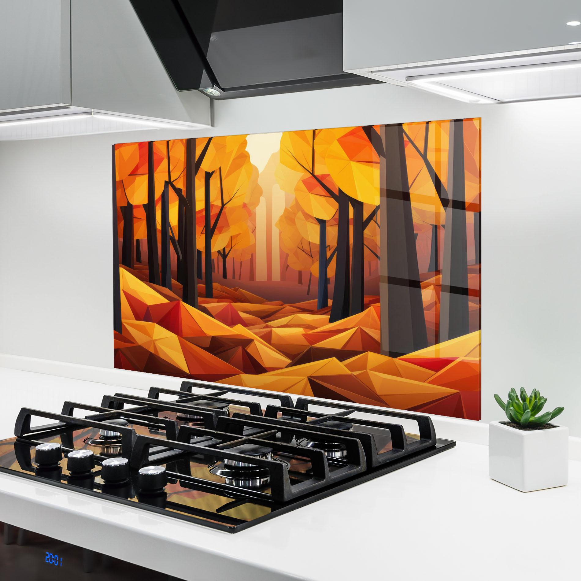 Küchenrückwand Glas Autumn Shapes mockup 6