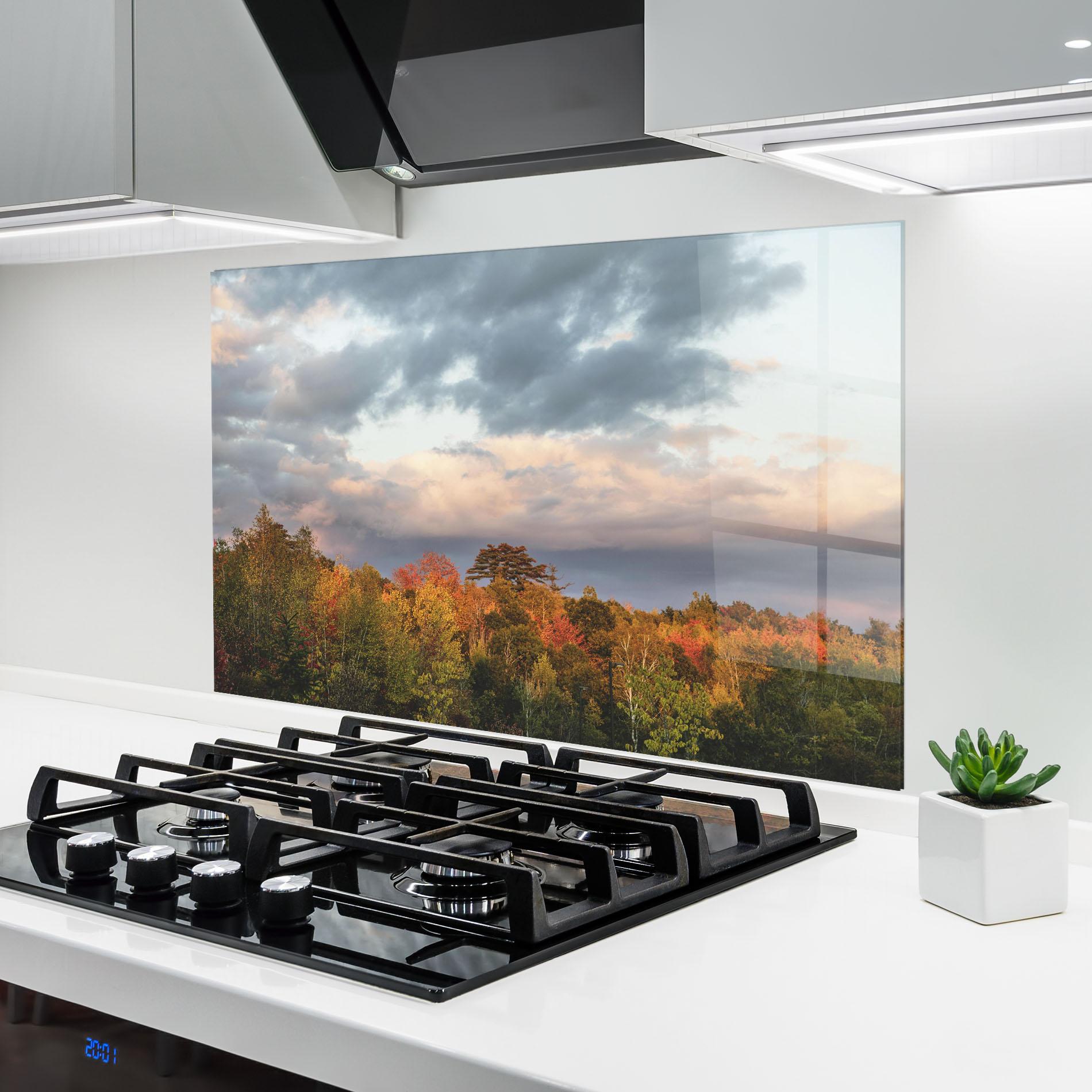 Küchenrückwand Glas Autumn View mockup 6