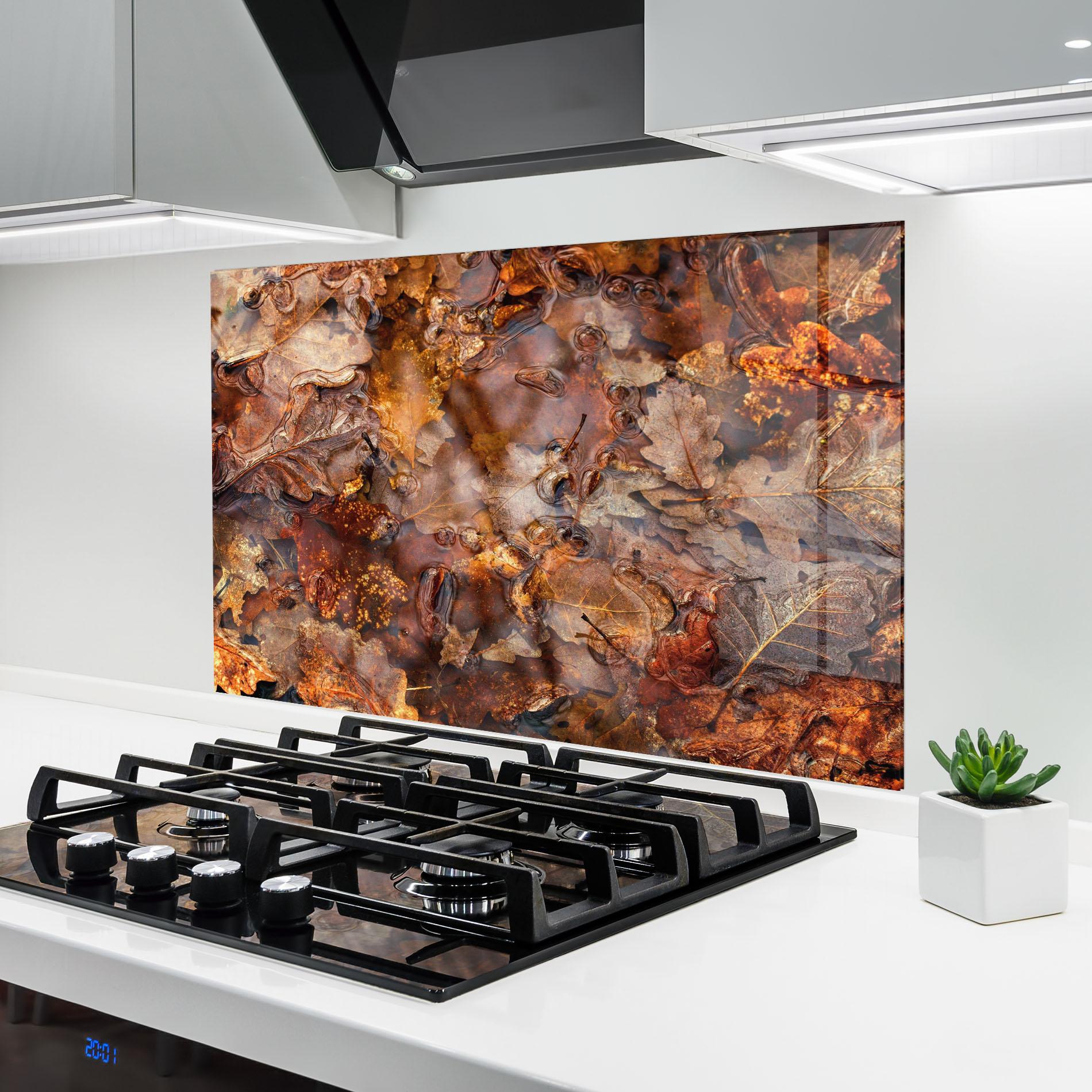 Küchenrückwand Glas Brown mockup 6