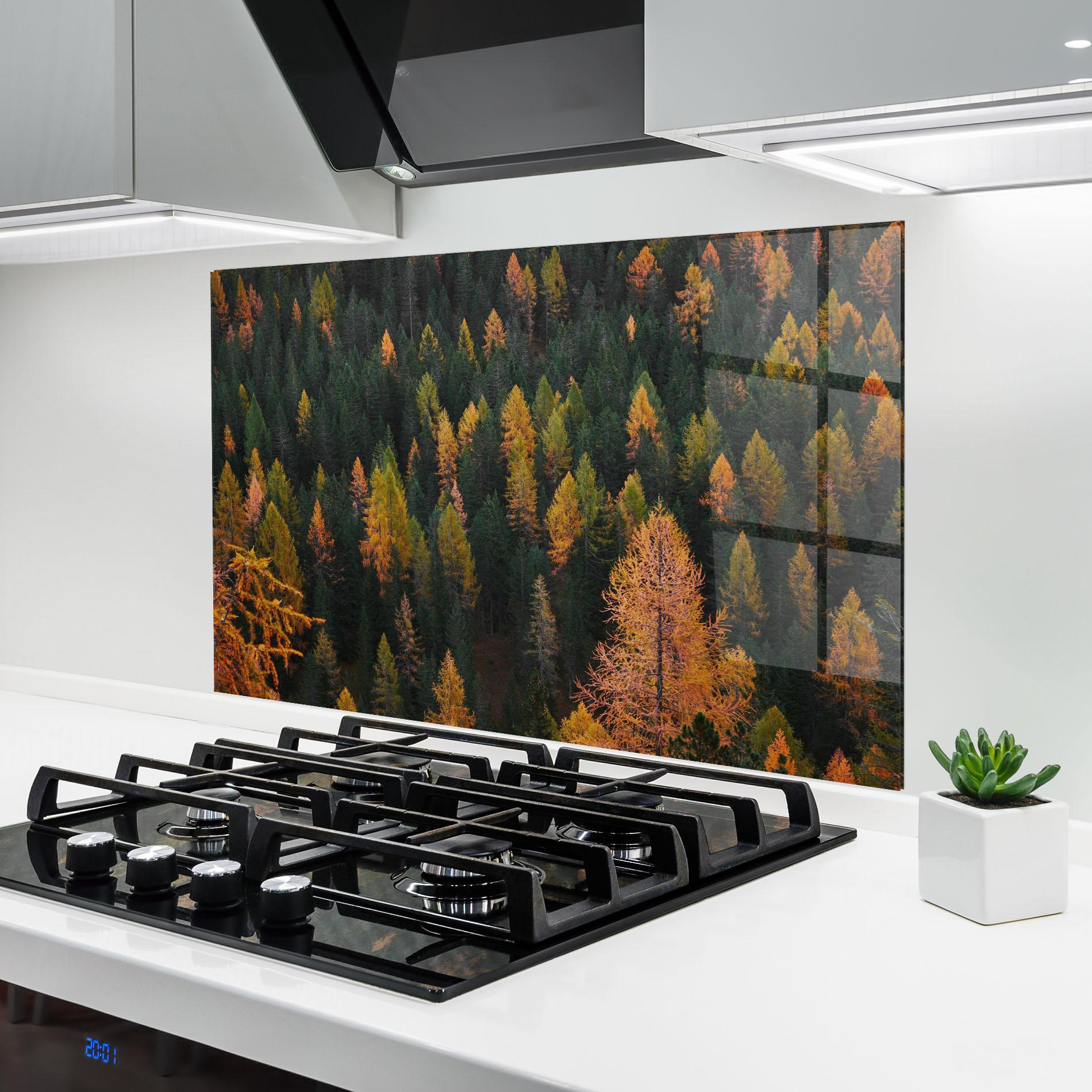 Küchenrückwand Glas Orange Trees mockup 6