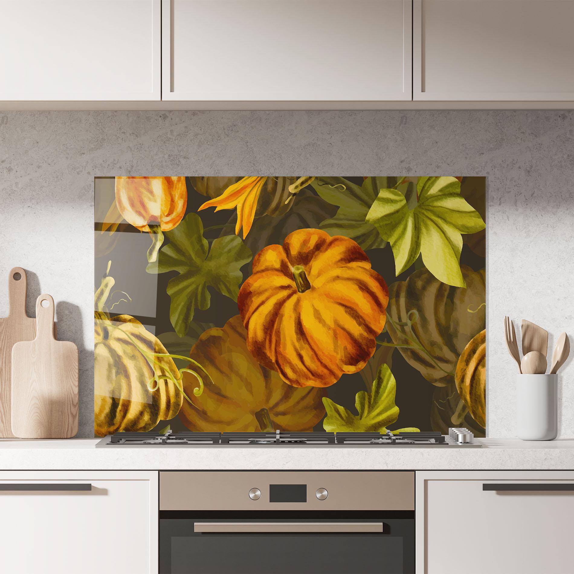 Küchenrückwand Glas Autumn Pattern mockup 7