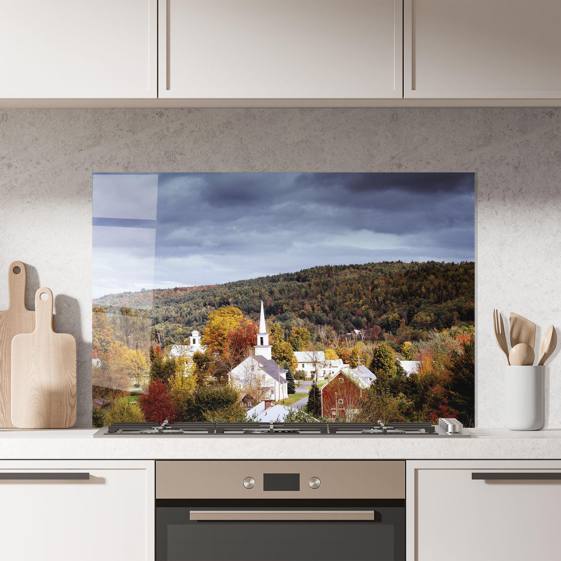 Küchenrückwand Glas Autumn Trees mockup 7