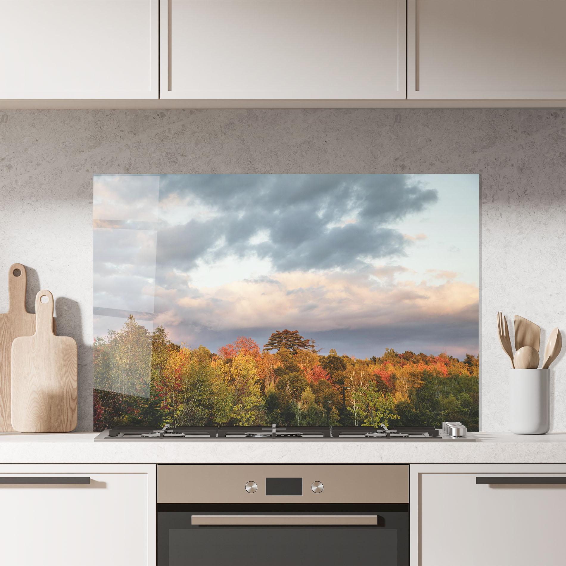 Küchenrückwand Glas Autumn View mockup 7