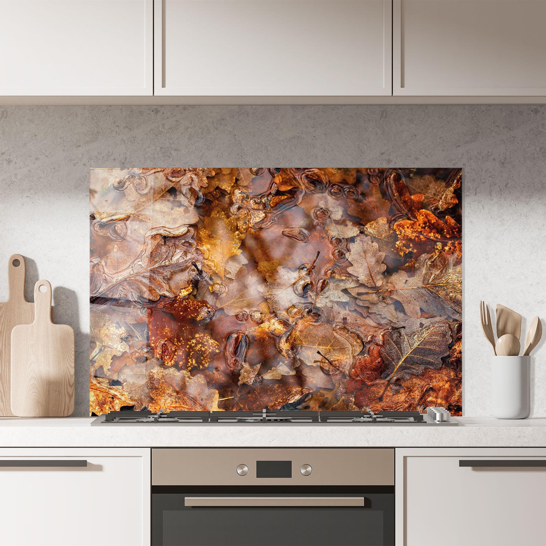 Küchenrückwand Glas Brown mockup 7