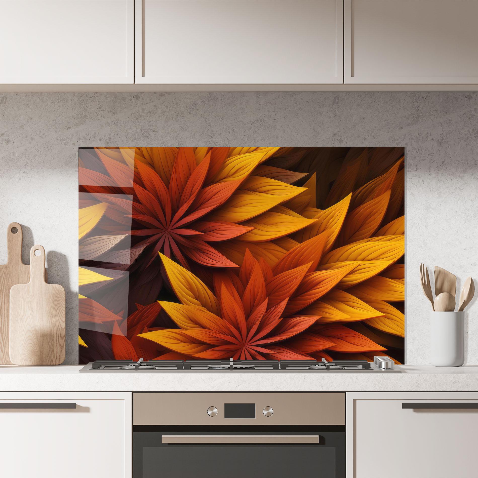 Küchenrückwand Glas Colorful Autumn mockup 7