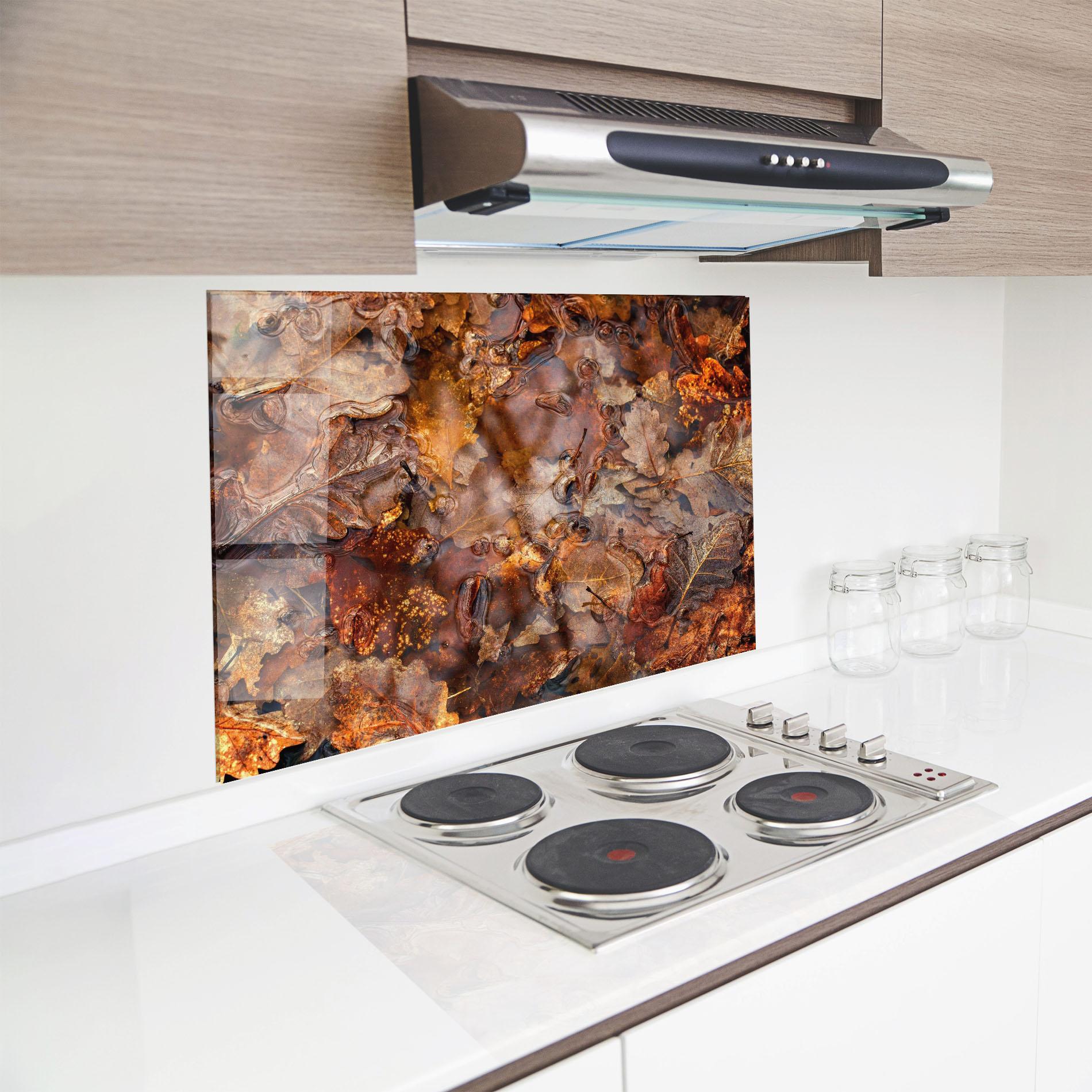 Küchenrückwand Glas Brown mockup 8