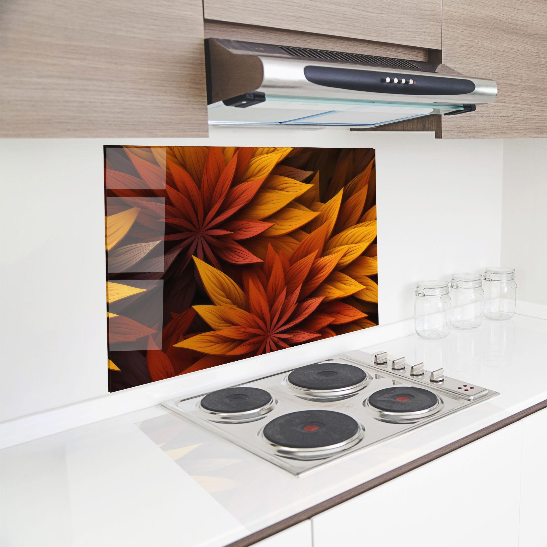 Küchenrückwand Glas Colorful Autumn mockup 8