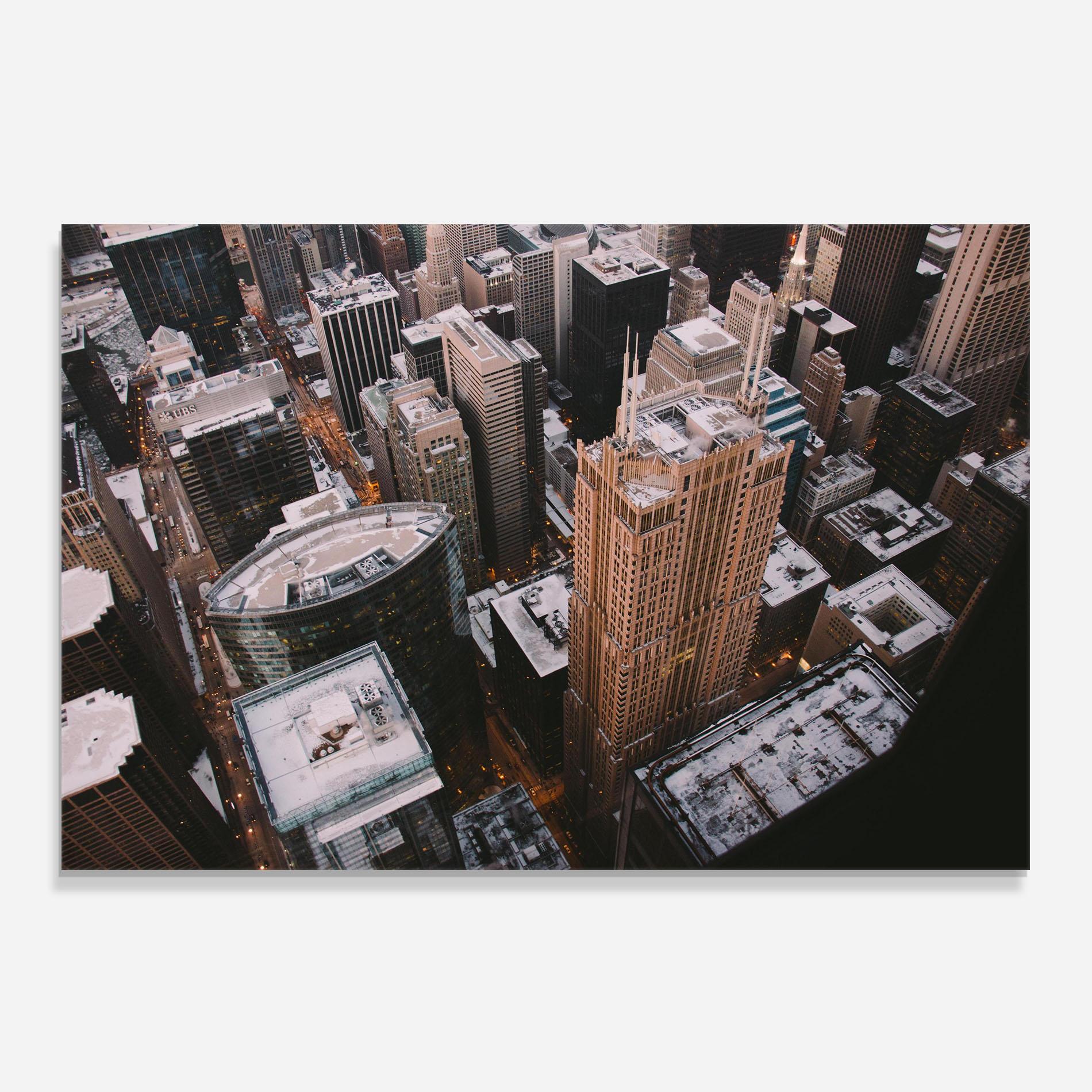 Küchenrückwand Glas Brown Tall Building mockup 0