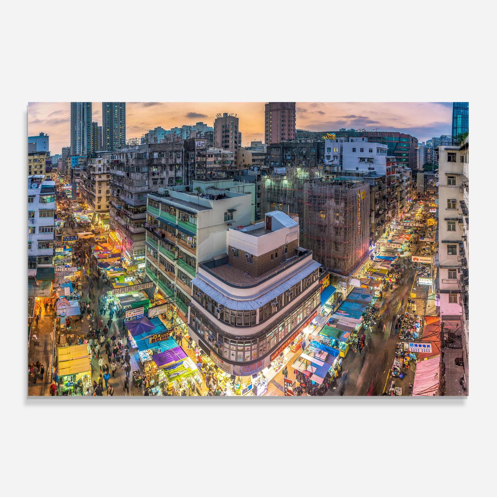 Küchenrückwand Glas Colorful Building mockup 0