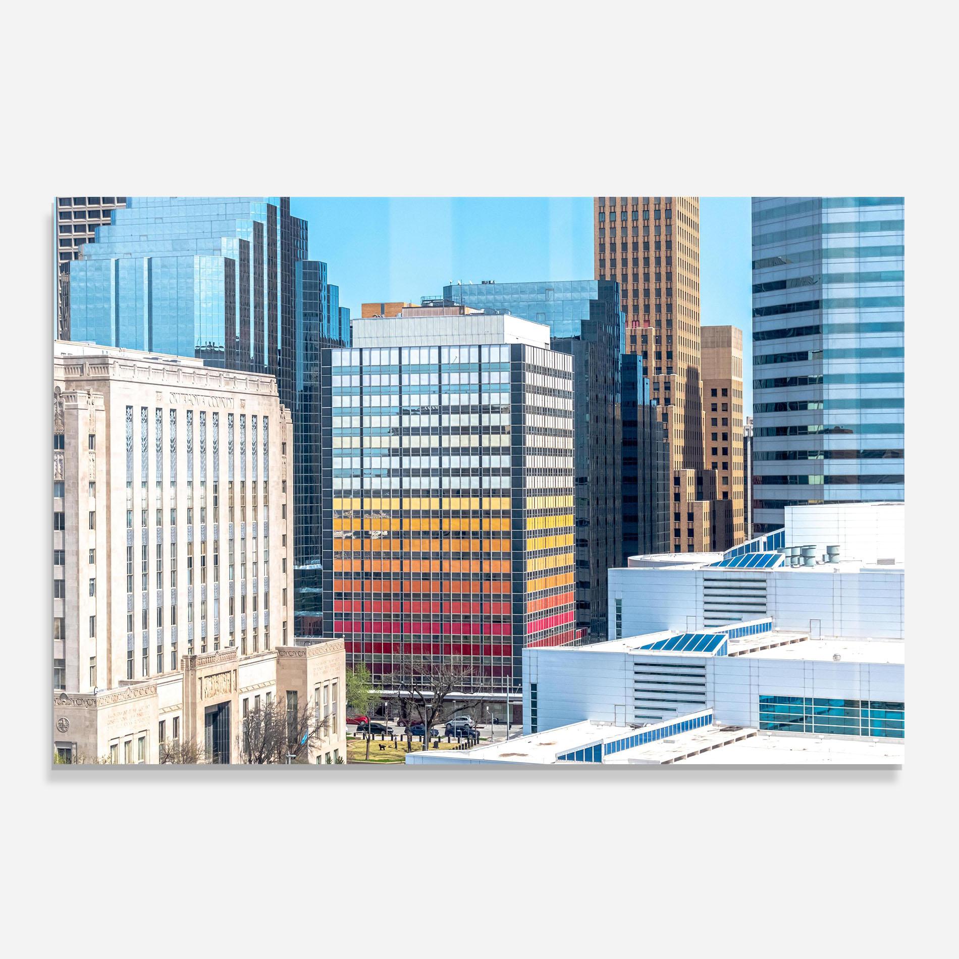 Küchenrückwand Glas Colorful Urban Building mockup 0