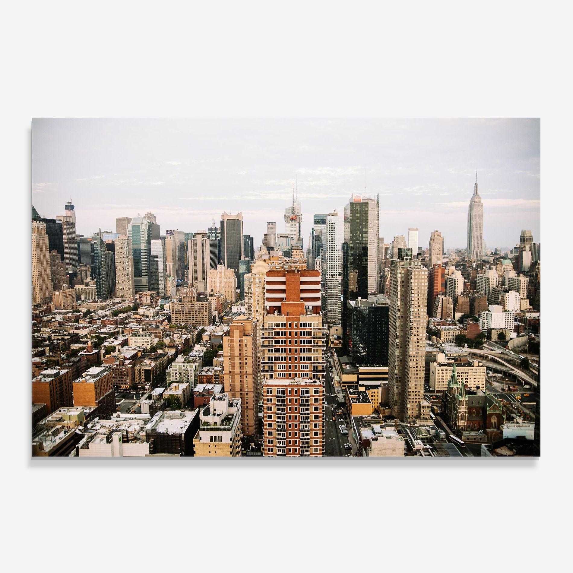 Küchenrückwand Glas Cream Orange Building mockup 0