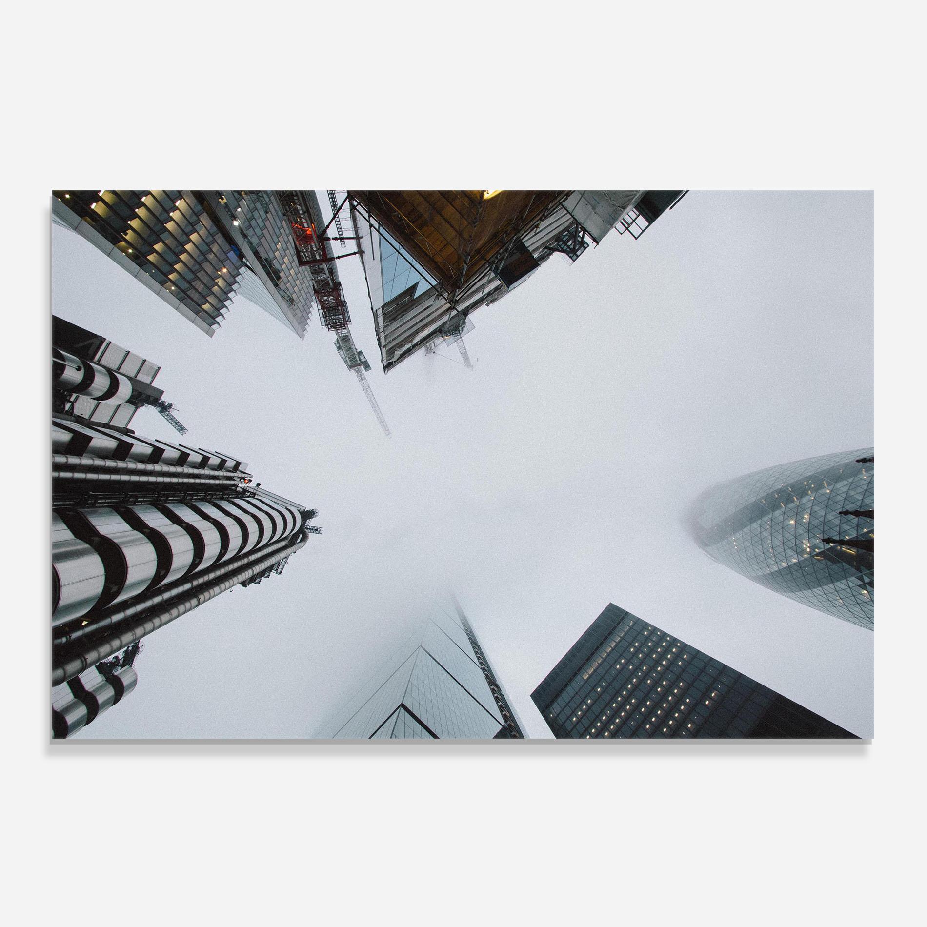 Küchenrückwand Glas Foggy Sky Tower mockup 0