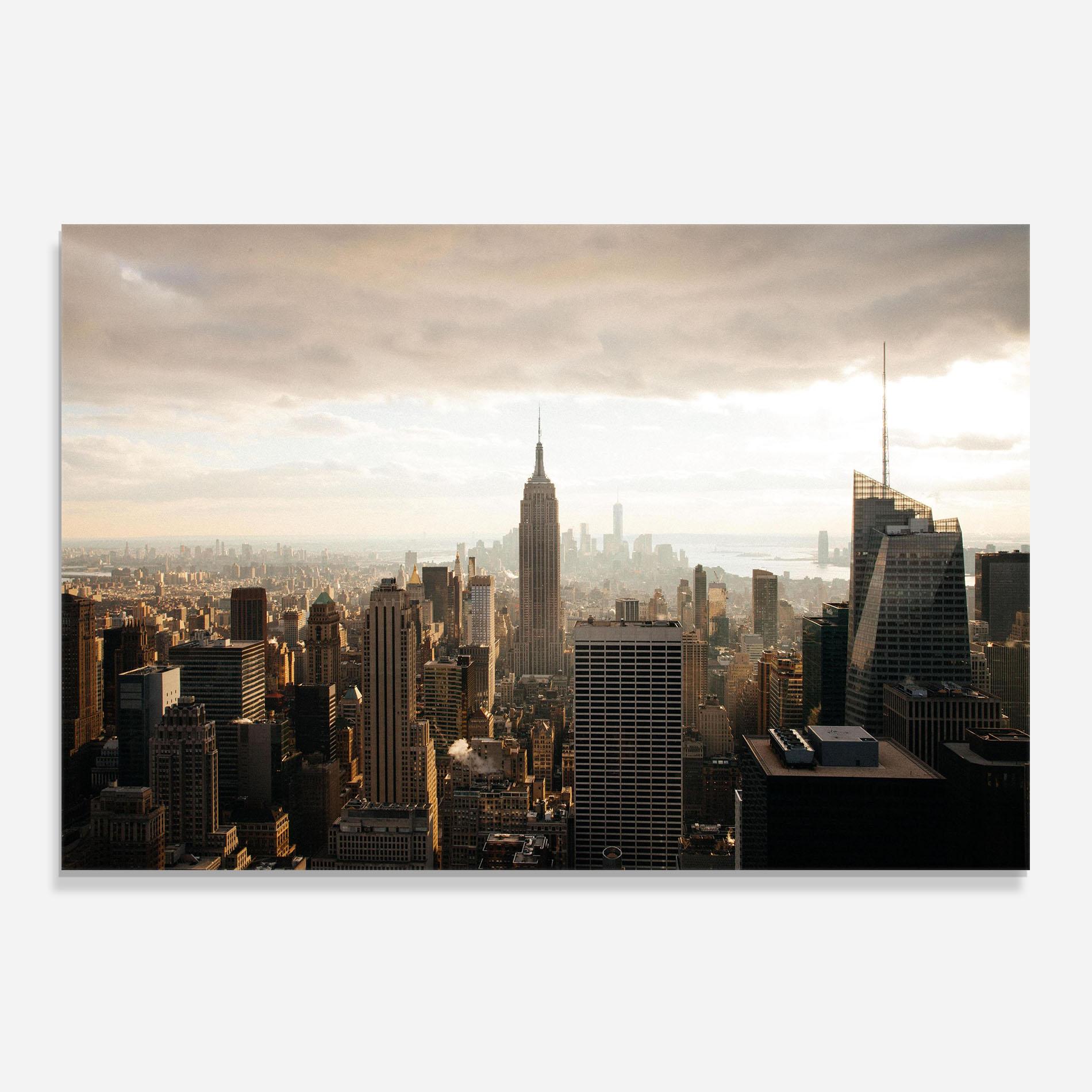 Küchenrückwand Glas Grey Cloud Buildings mockup 0