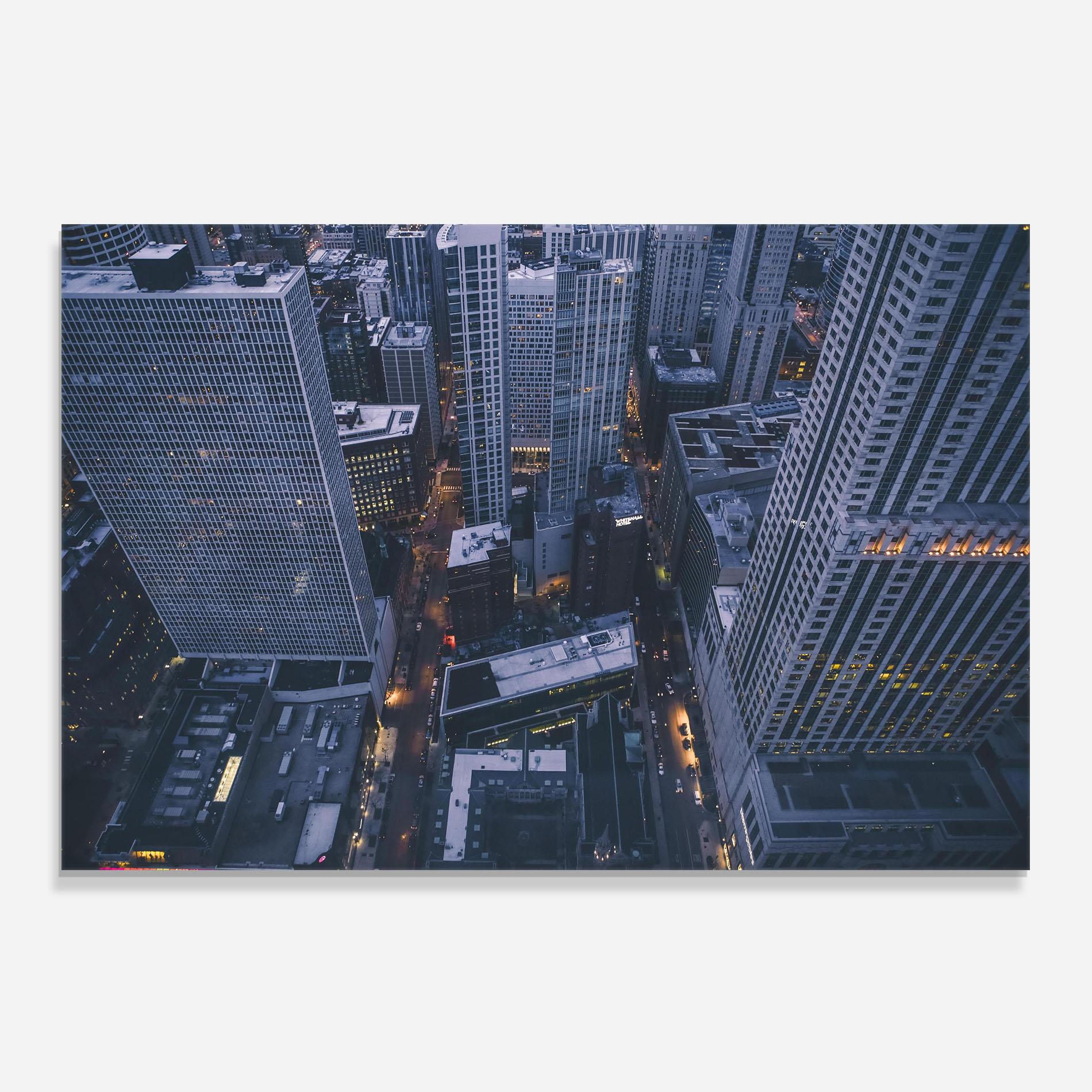 Küchenrückwand Glas Tall Buildings View mockup 0