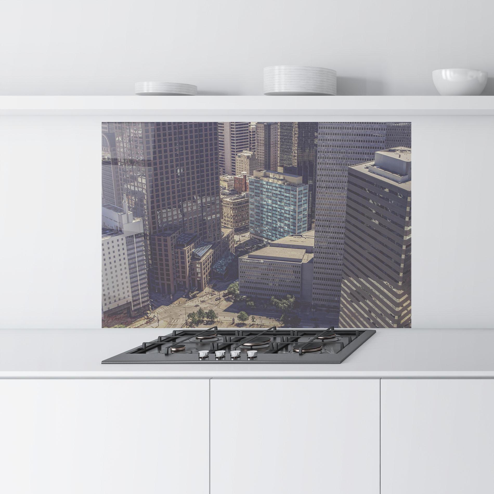 Küchenrückwand Glas Cream Light Building mockup 9