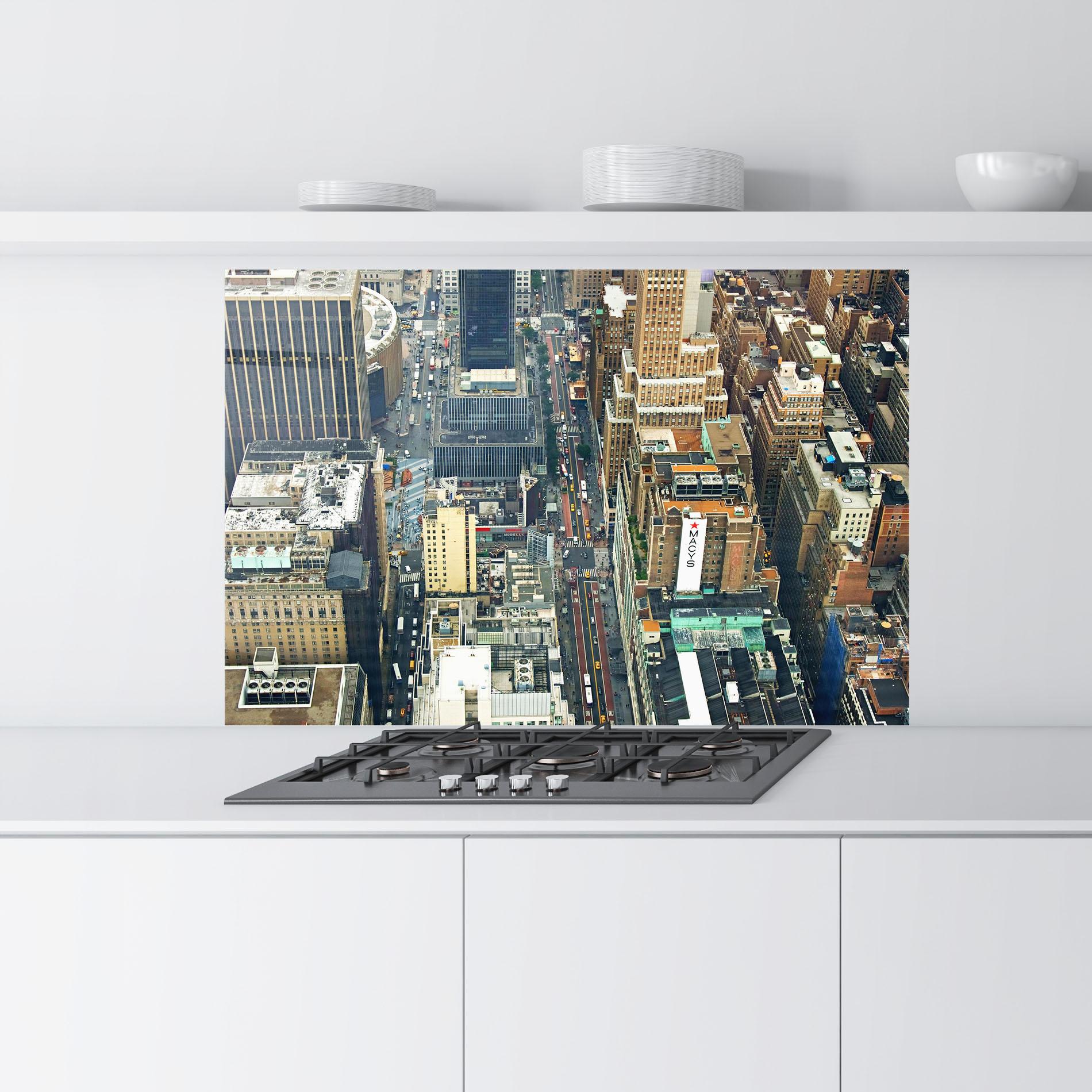 Küchenrückwand Glas Cream Tall Building mockup 9